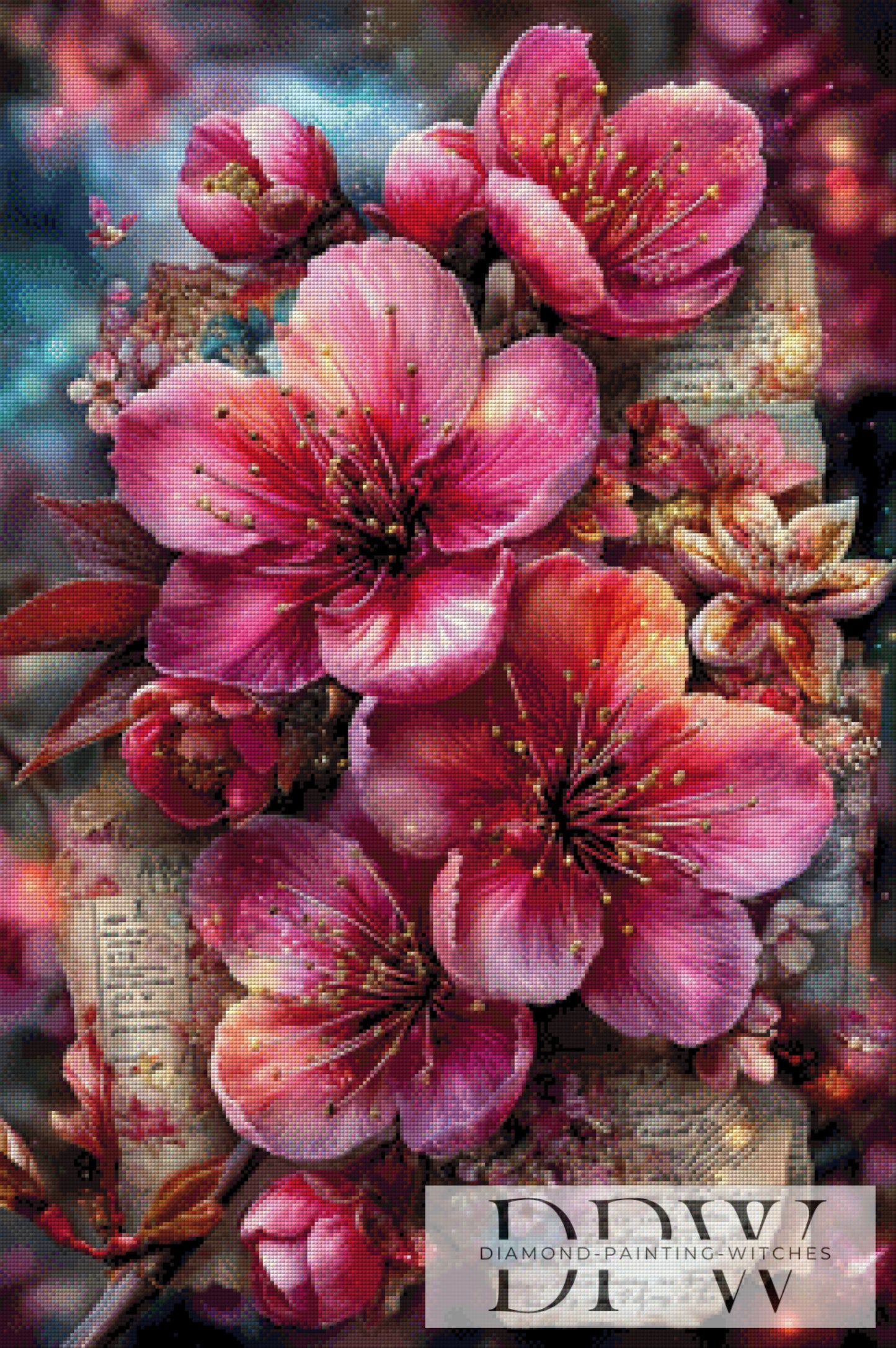 Kirschblüten by ellufija 60x90cm mit 290 Farben DPW-3558