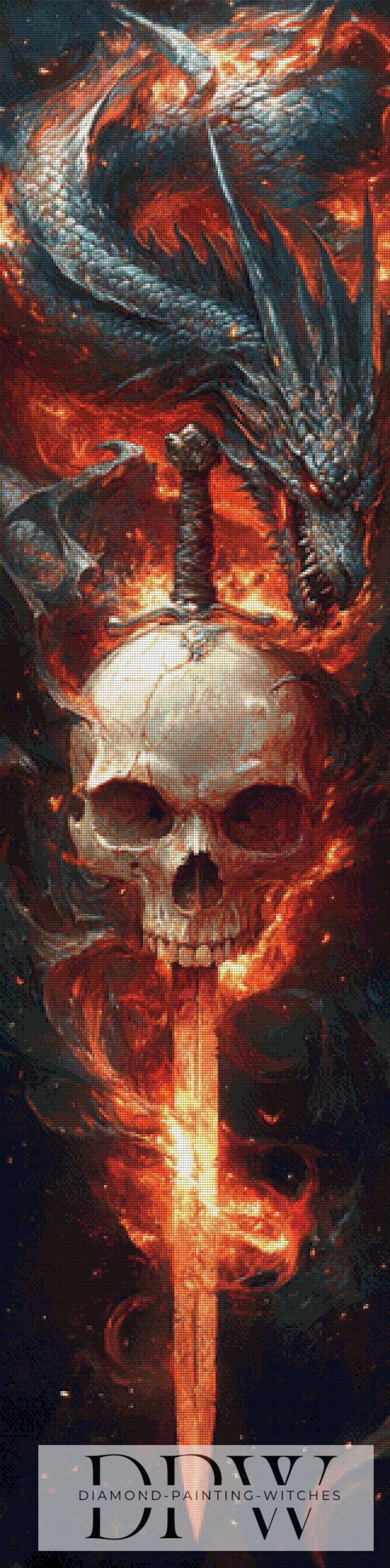 Dragon Skull by Pixxel Pics 40x160cm mit 185 Farben DPW-3604