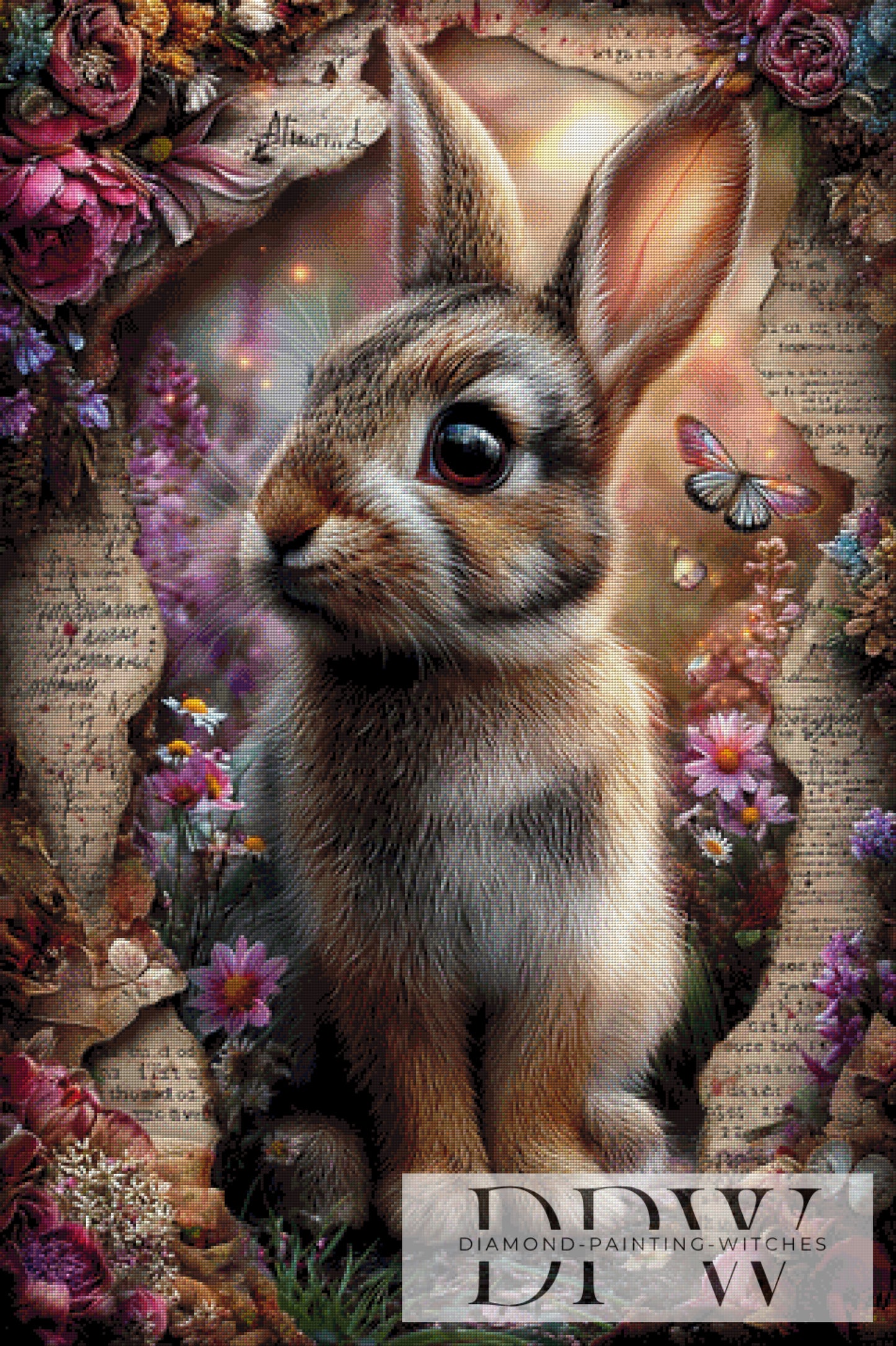 Vintage Hase by ellufija 80x120cm mit 280 Farben DPW-3605