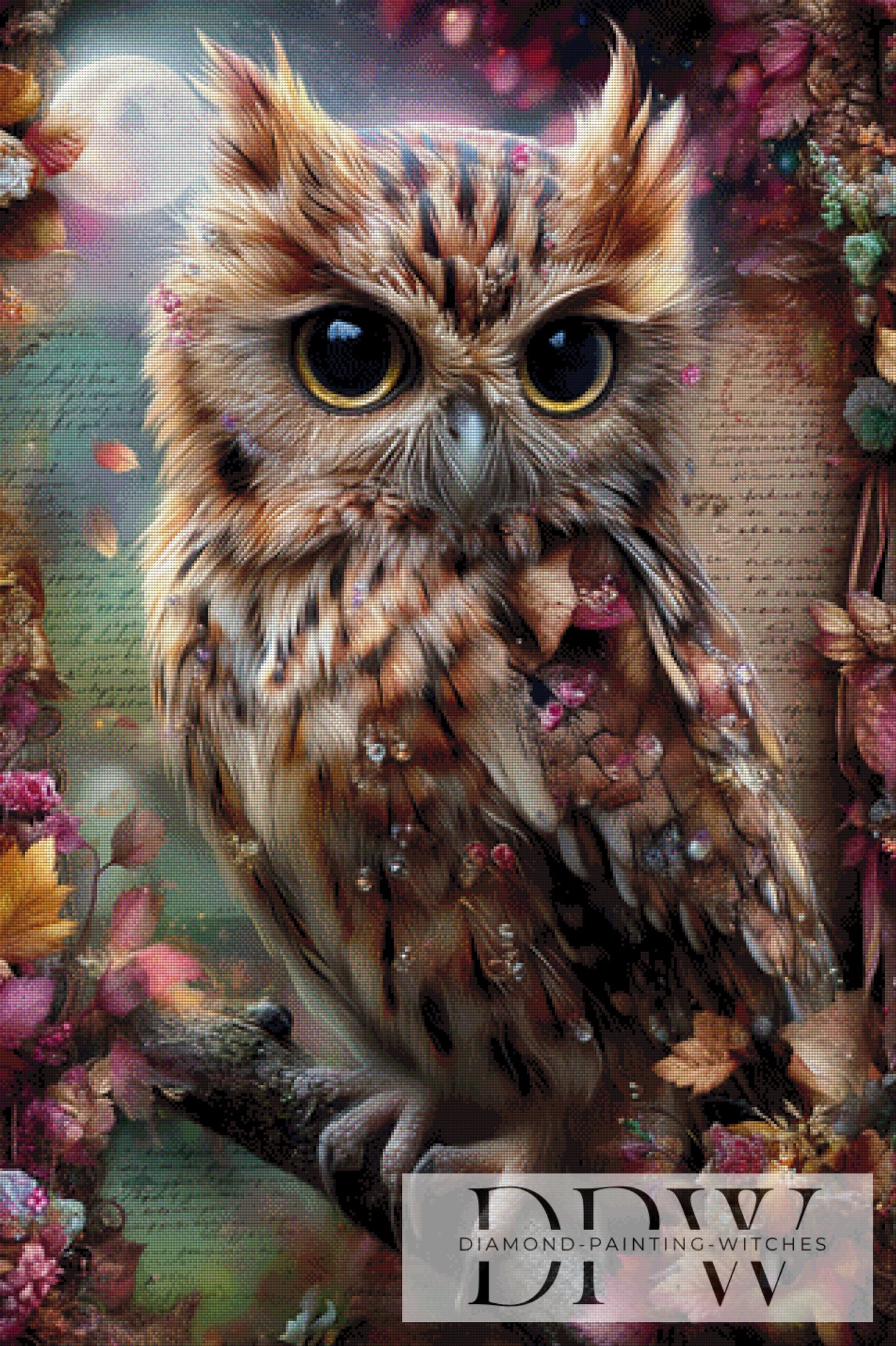 Vintage Eule by ellufija 80x120cm mit 270 Farben DPW-3608