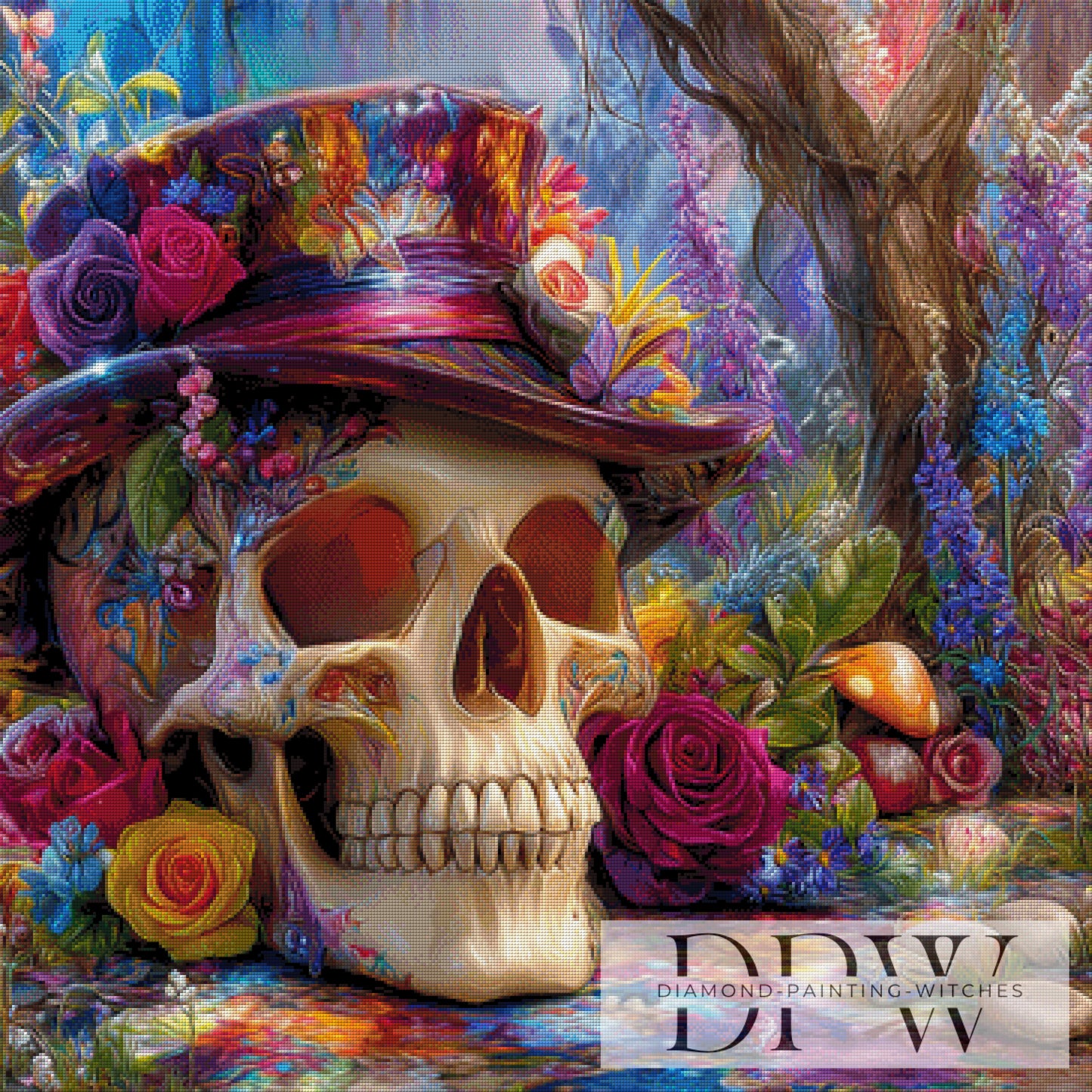 Mister Skullflower by Casalla Vendetta 90x90cm mit 390 Farben DPW-3625