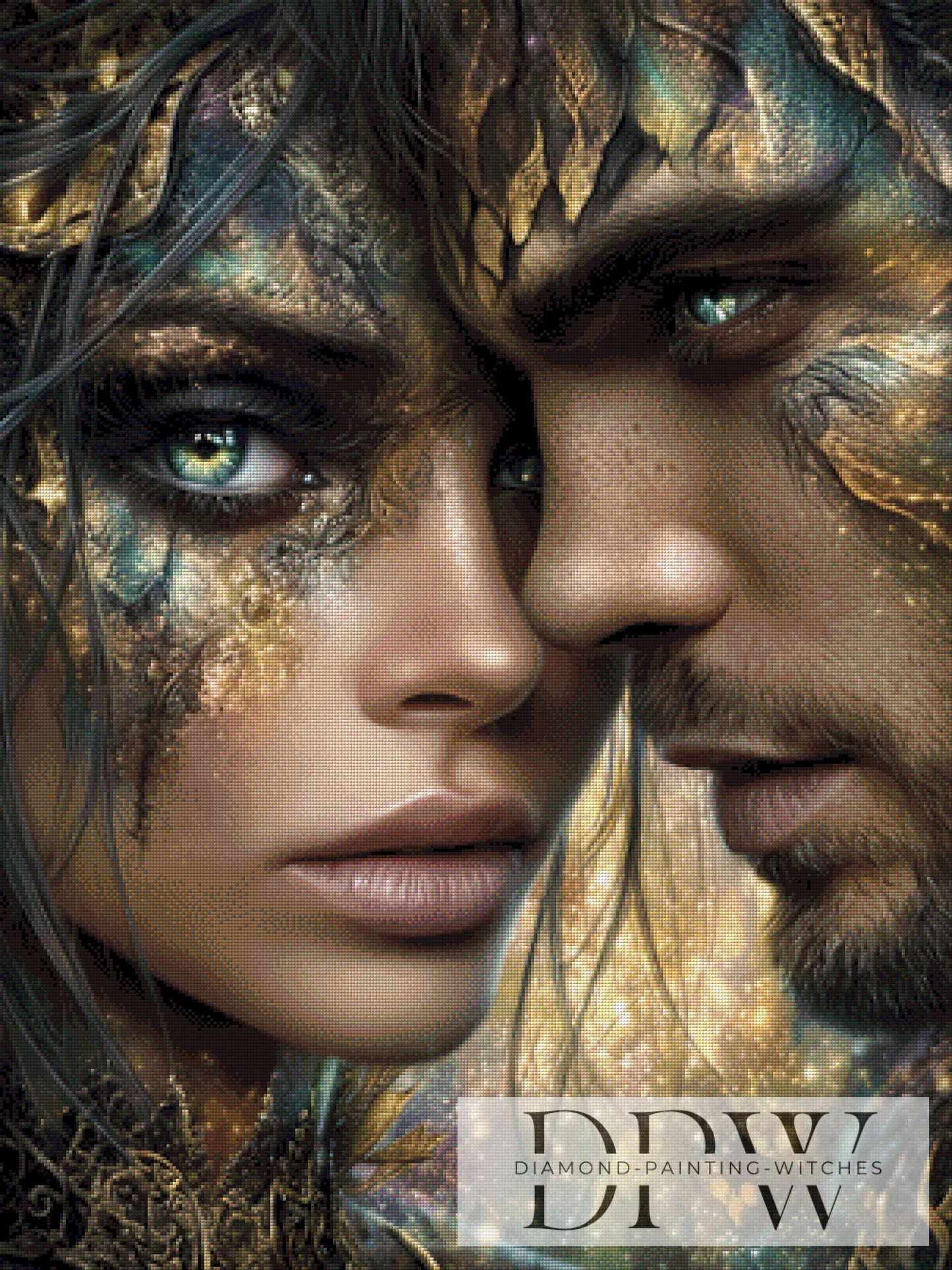 Golden Lovebirds by _Sweet_Loco_AI 75x100cm mit 150 Farben DPW-3650