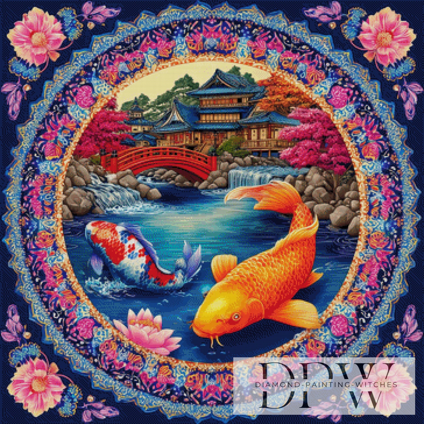 紅橋の囁き (Benibashi no Sasayaki) by QN 90x90cm mit 390 Farben DPW-3690