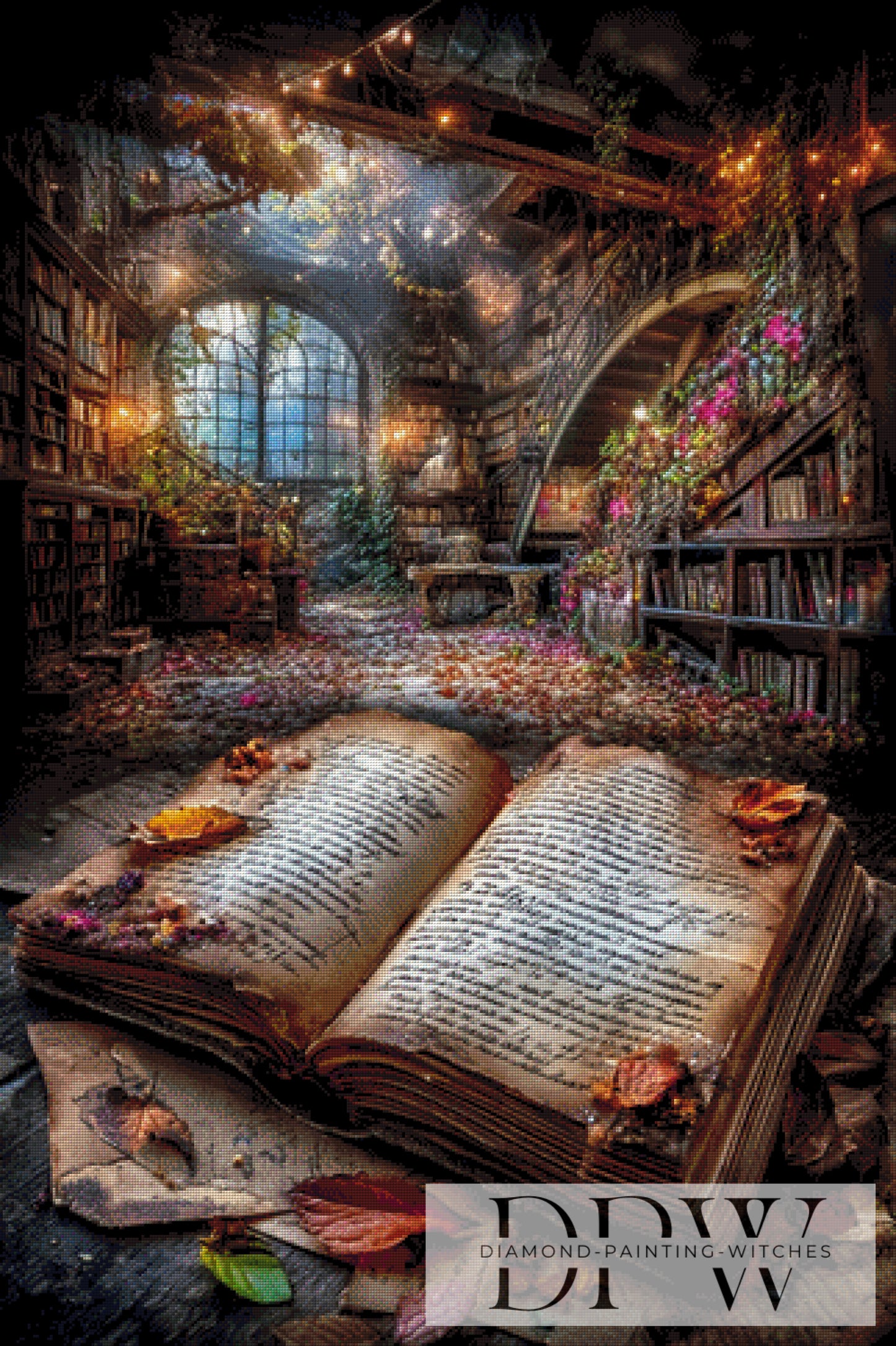 Vintage Verlassene Bibliothek by ellufija 80x120cm mit 280 Farben DPW-3726