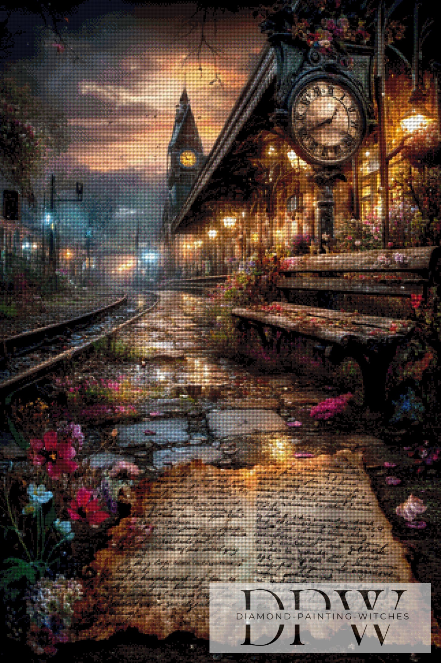 Vintage Verlassener Bahnhof by ellufija 80x120cm mit 250 Farben DPW-3727