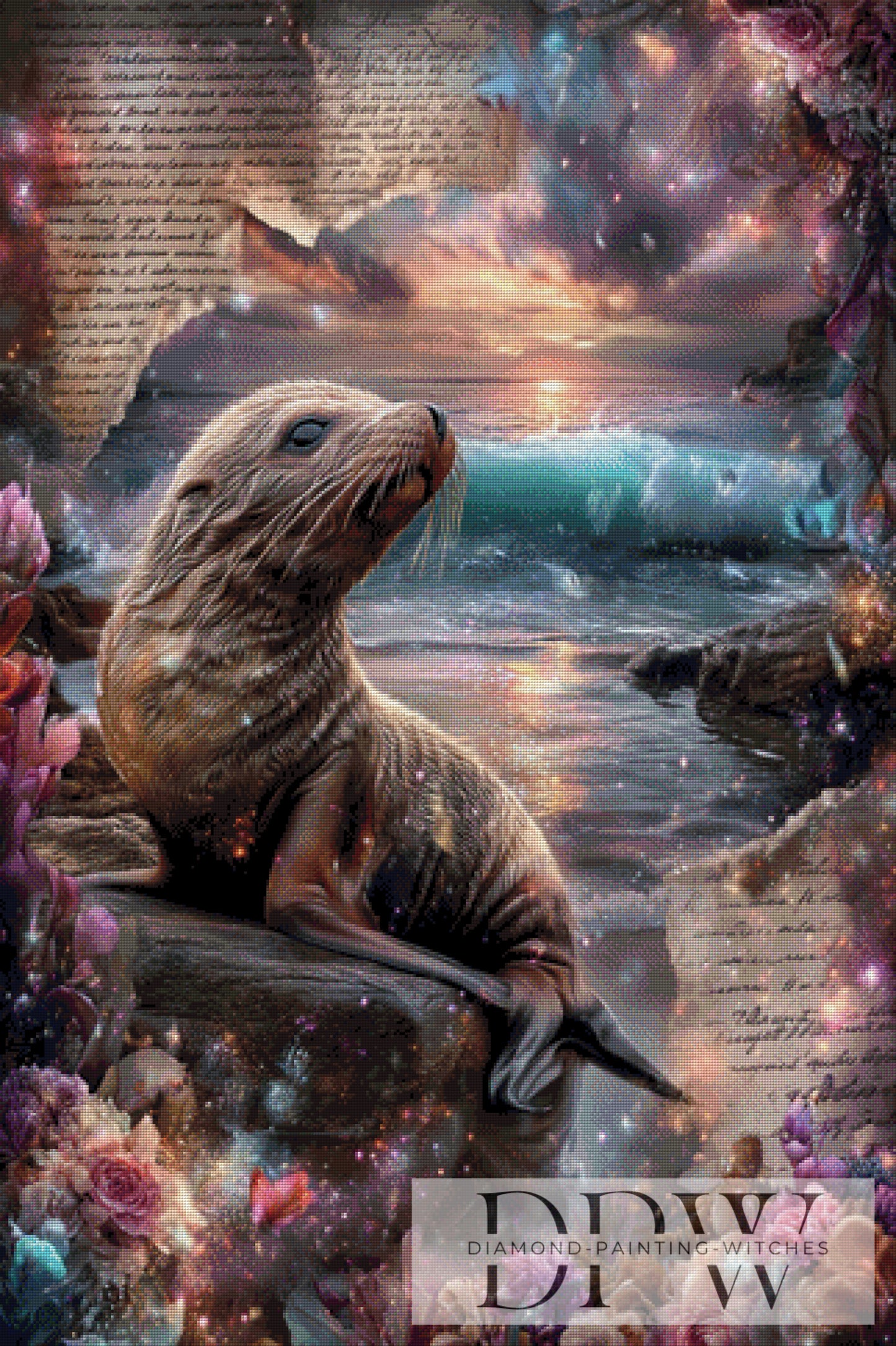 Vintage Seelöwe by ellufija 80x120cm mit 230 Farben DPW-3758