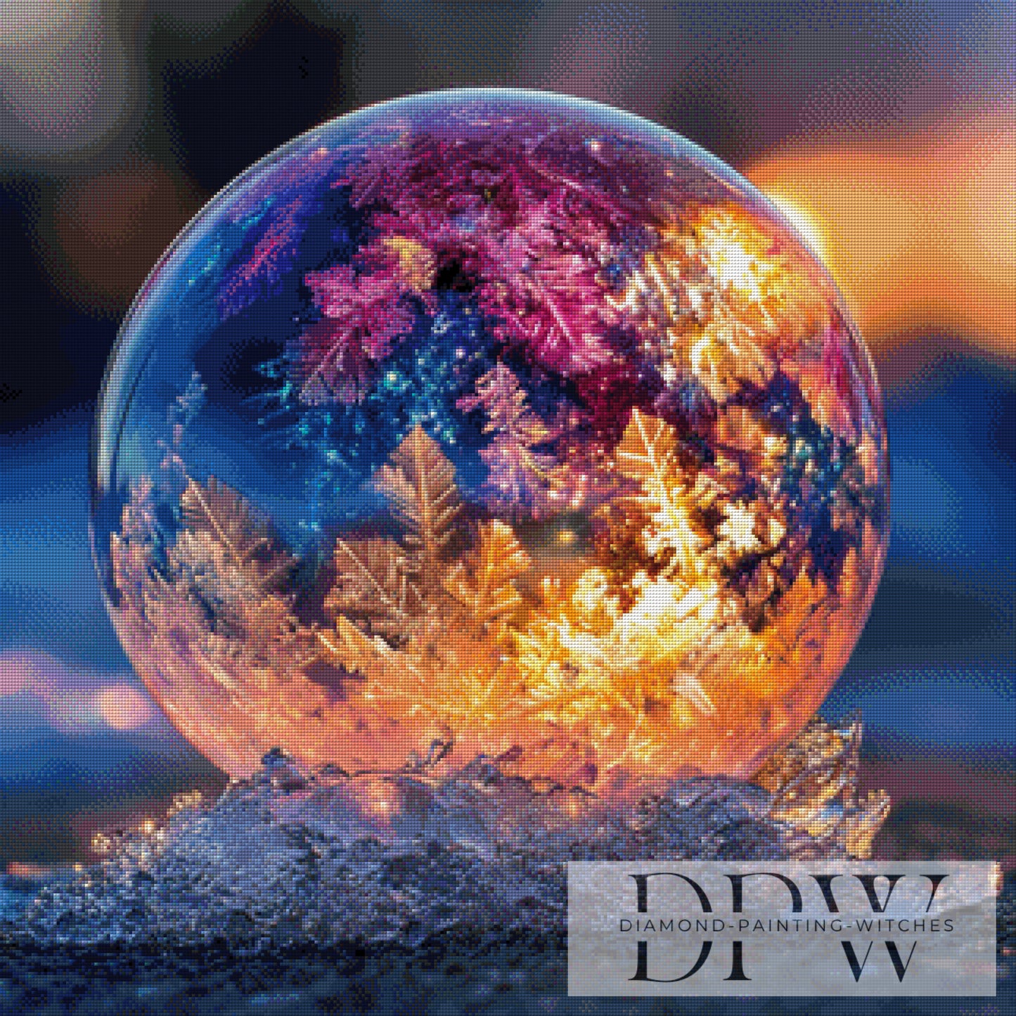 Frozen Aurora by theA.art 80x80cm mit 290 Farben DPW-3772