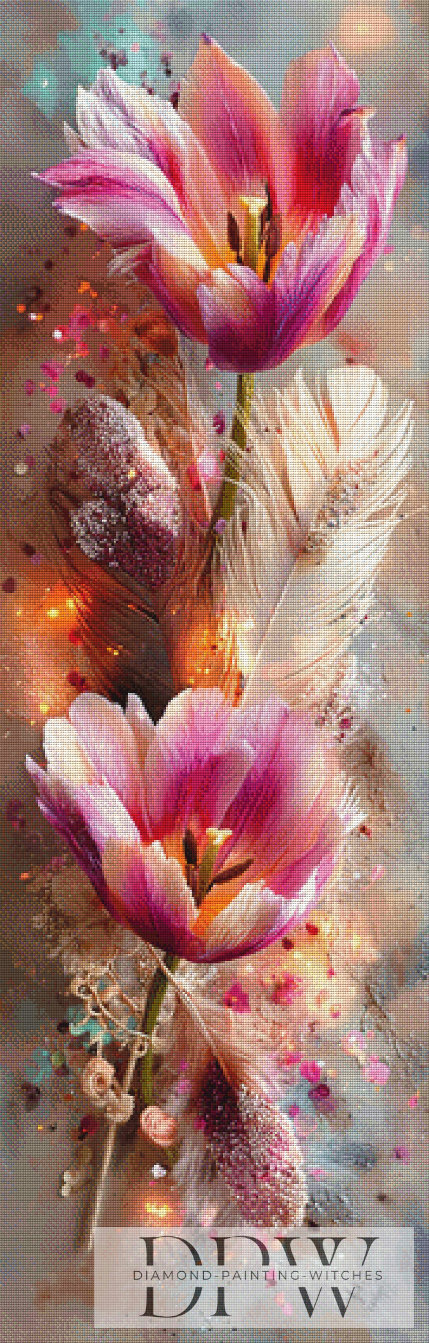 Tulpen Poesie by theA.art 120x60cm mit 350 Farben DPW-3800