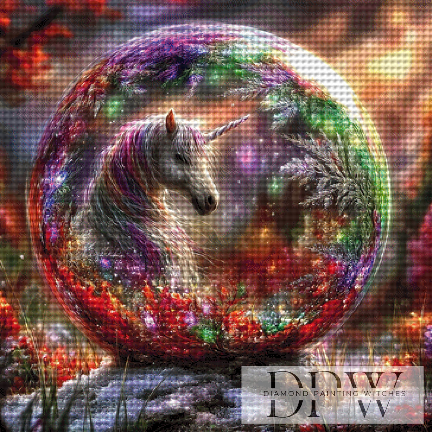 Einhorntraum by CreatiVart 90x90cm mit 340 Farben DPW-3816