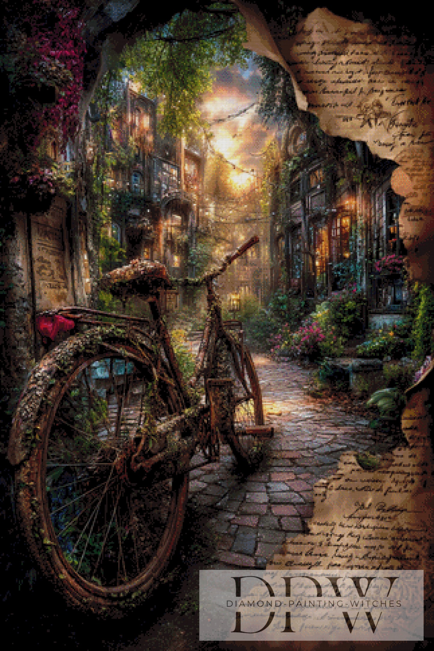 Vintage Vergessenes Fahrrad by ellufija 80x120cm mit 230 Farben DPW-3854