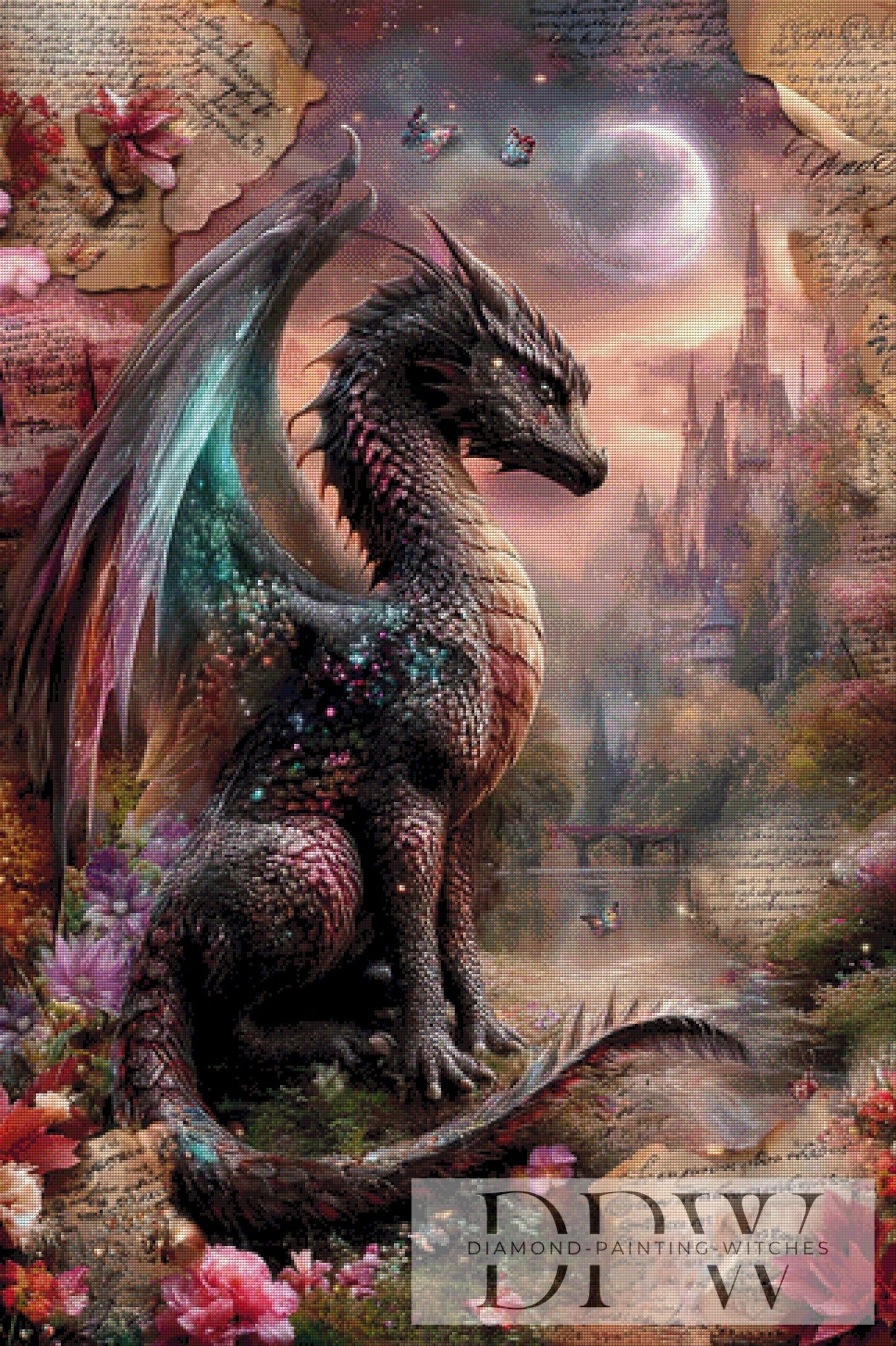 Vintage Mondschuppen by ellufija 80x120cm mit 280 Farben DPW-3867