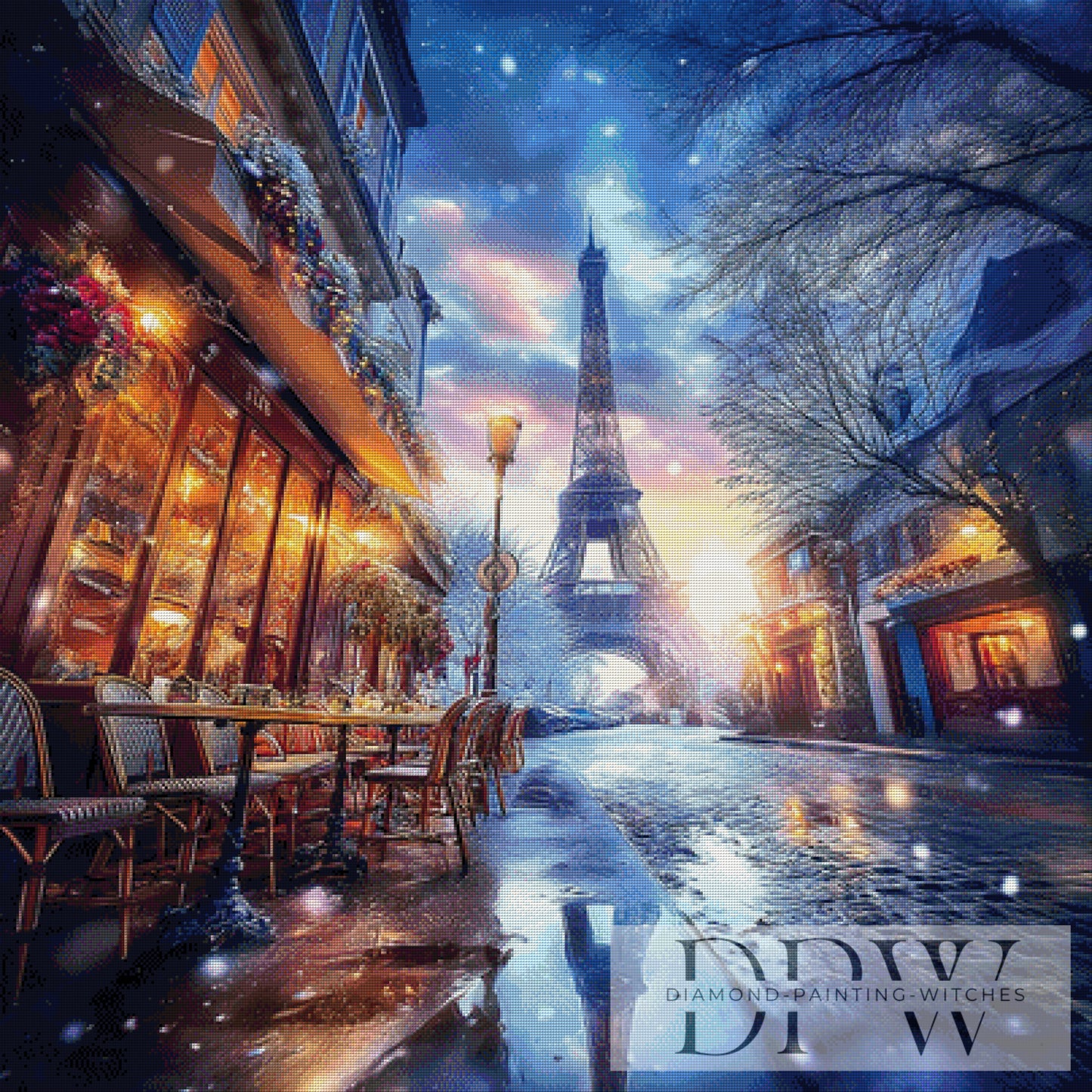 Winter in Paris by ellufija 100x100cm mit 260 Farben DPW-3869