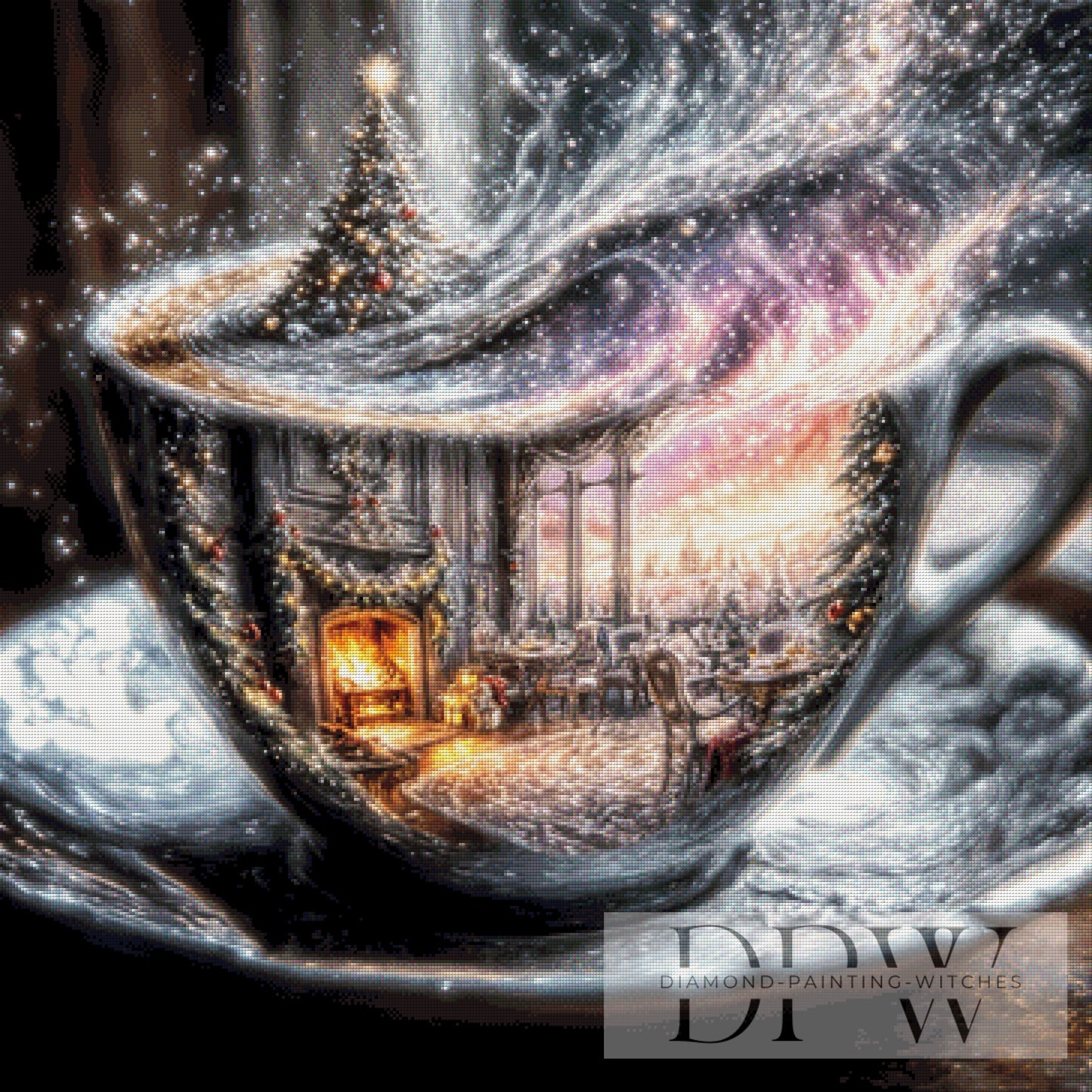 Winter Teacup 3 by Pixxel Pics 90x90cm mit 210 Farben DPW-3921