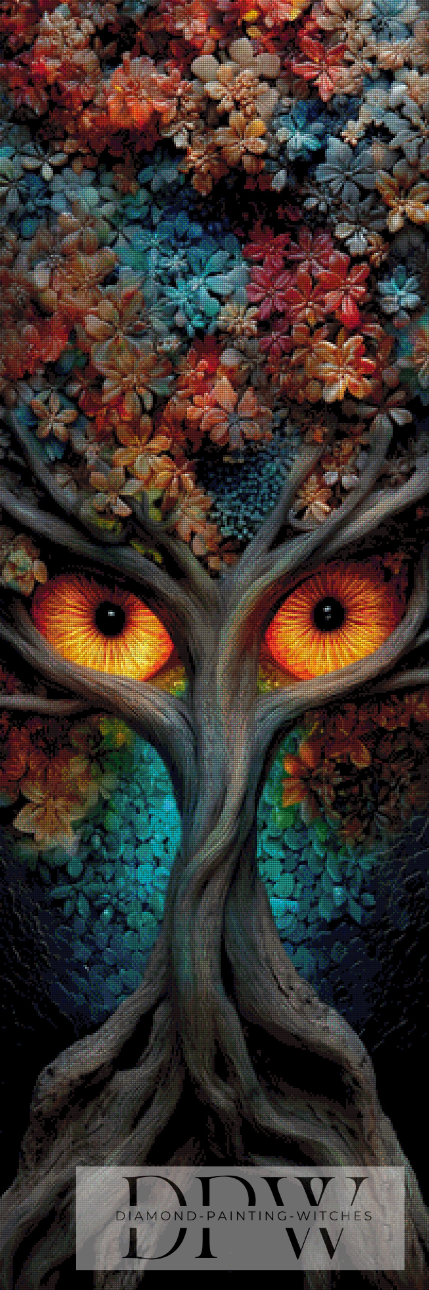 Der magische Augenbaum by QN 50x150cm mit 230 Farben DPW-3941