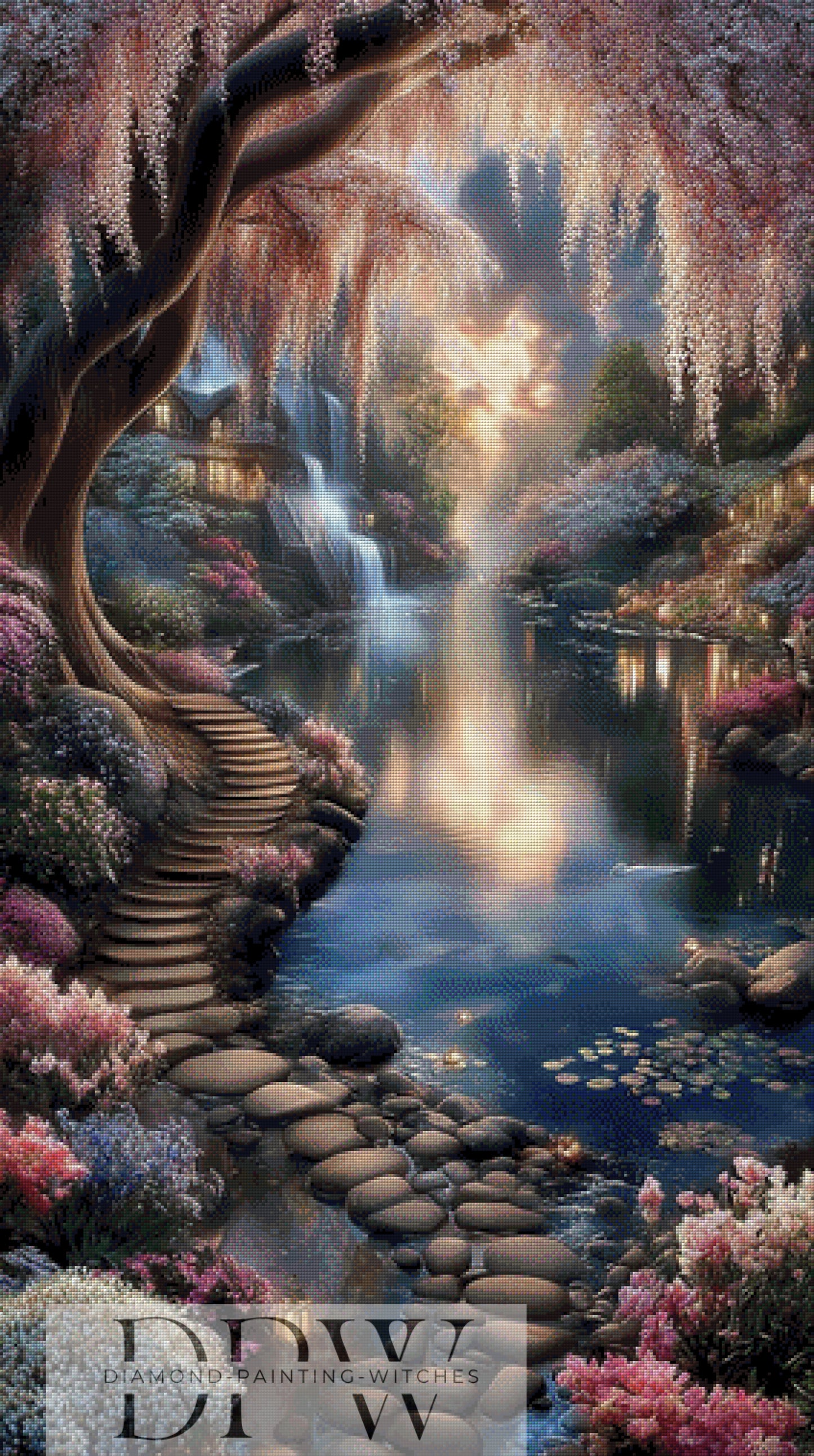 Der Garten der fließenden Zeit by Elly_A.I 70x125cm mit 190 Farben DPW-3958