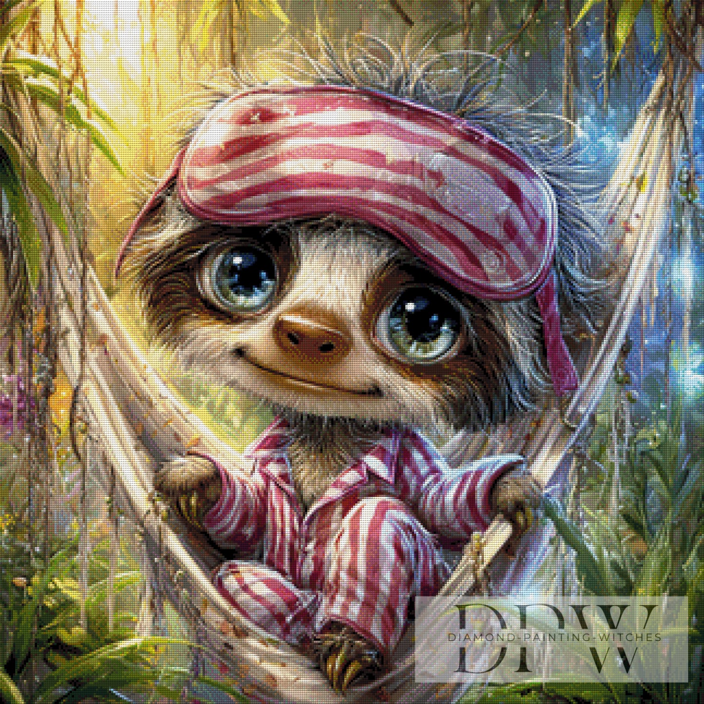 Sleepy Sloth by Pixxel Pics 80x80cm mit 310 Farben DPW-4009