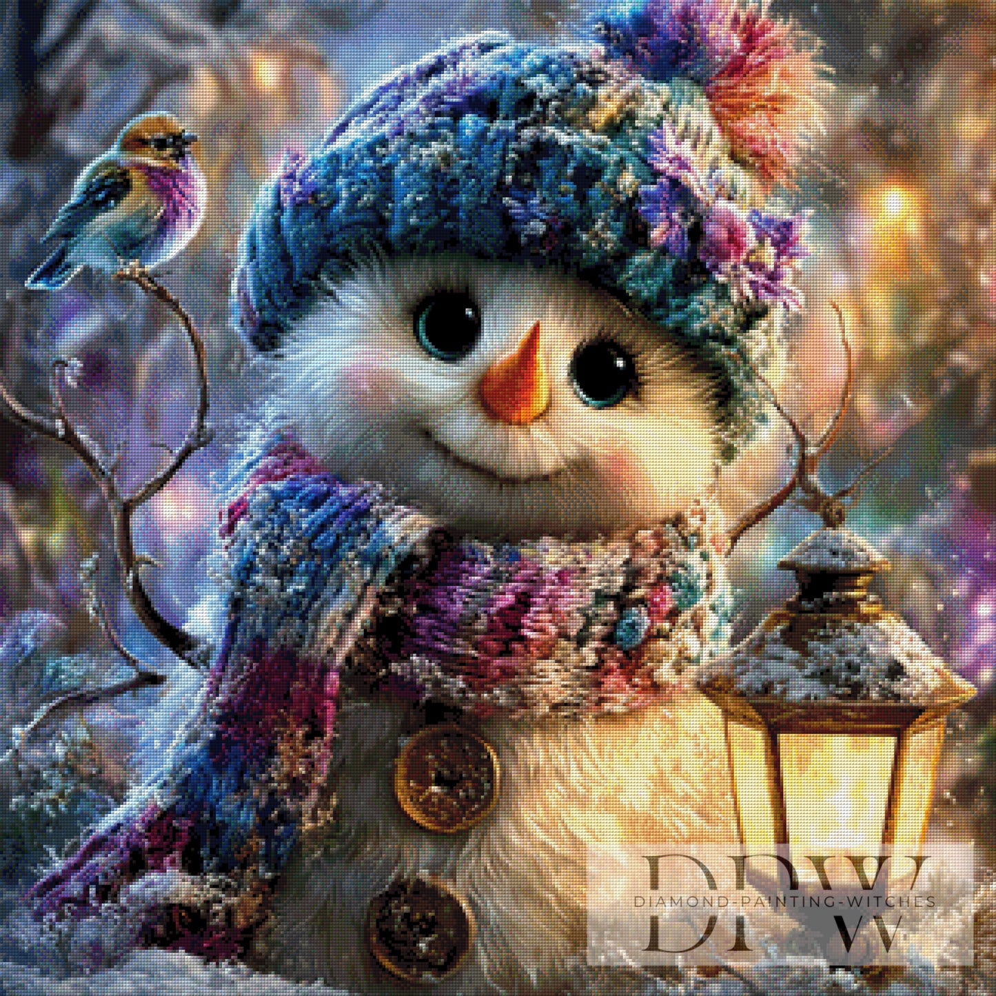 Kleiner Schneebegleiter by CreatiVart 80x80cm mit 320 Farben DPW-4029
