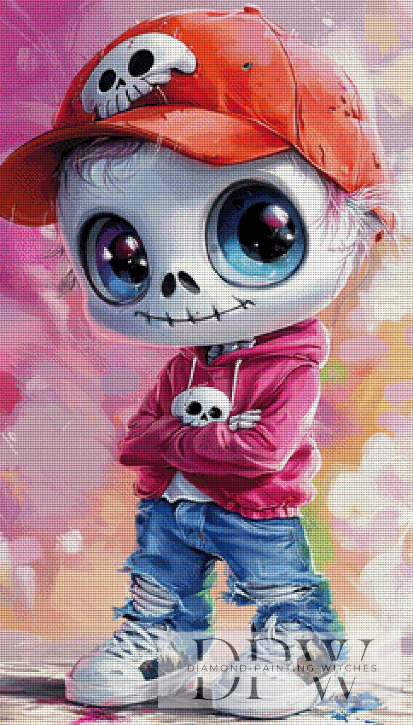 Sugar Skull by ellufija 60x105cm mit 270 Farben DPW-4056