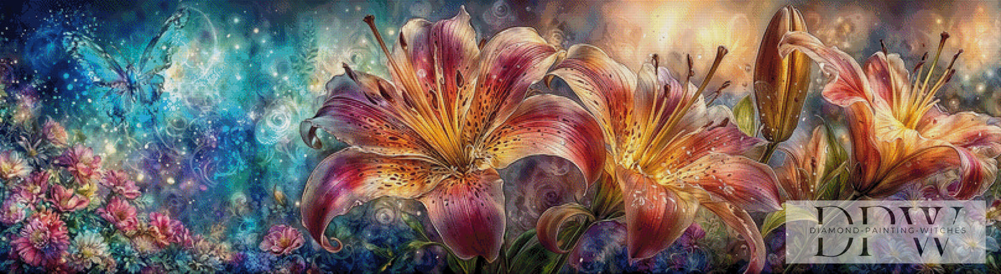 Farbentanz der Lilien by ellufija 200x55cm mit 370 Farben DPW-4116