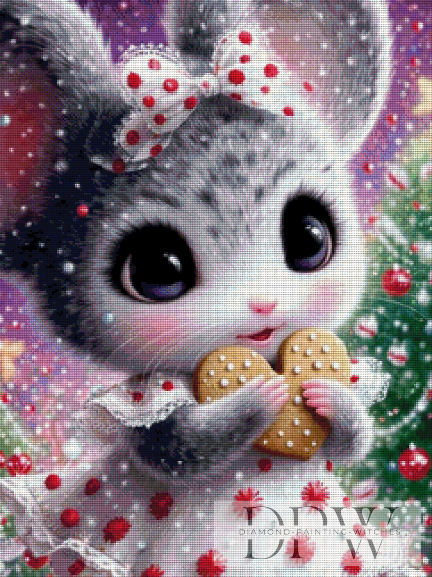 Süße Weihnachtsmaus by Elly_A.I. 60x80cm mit 230 Farben DPW-4128