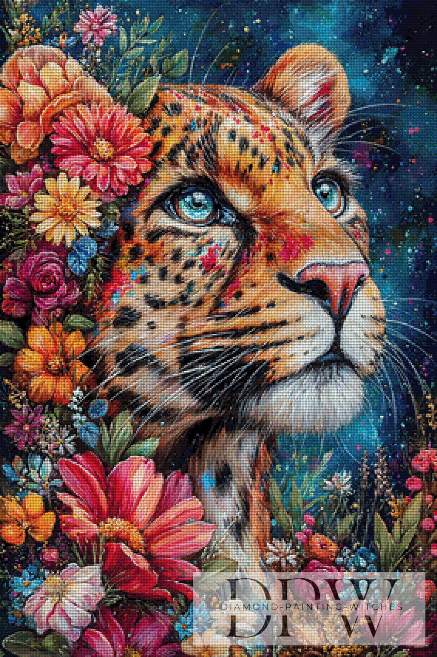 Blumentatze by Catill 70x105cm mit 370 Farben DPW-4150