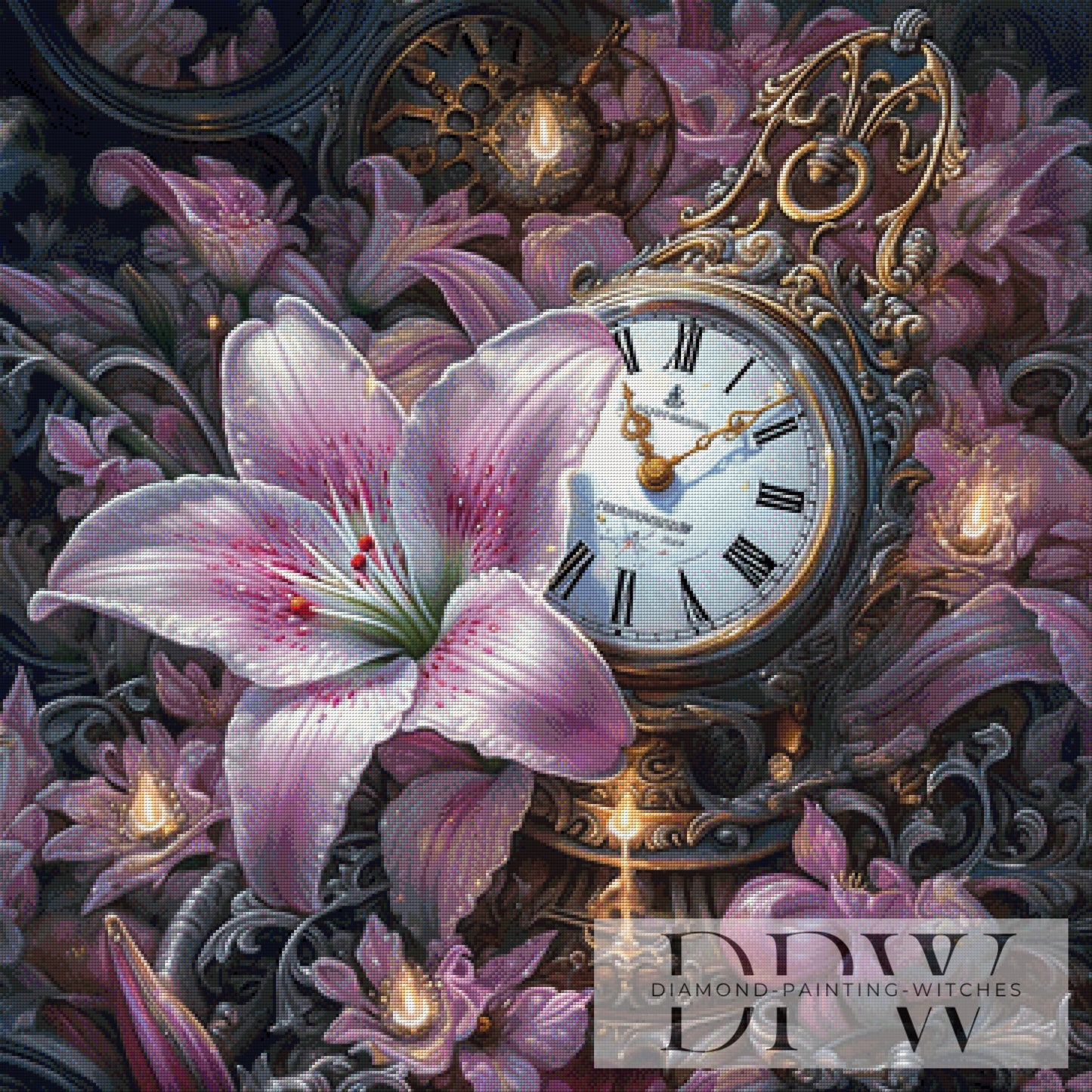 Zeitbouquet by Catill 90x90cm mit 200 Farben DPW-4155