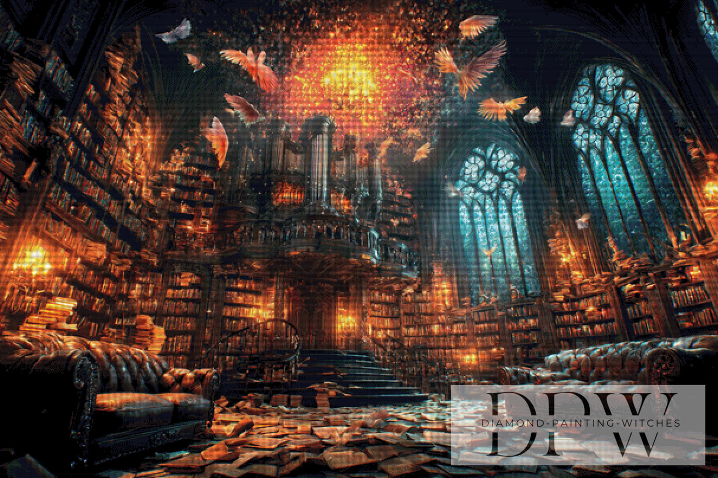 Magic in the library by Pixxel Pics 150x100cm mit 260 Farben DPW-4168