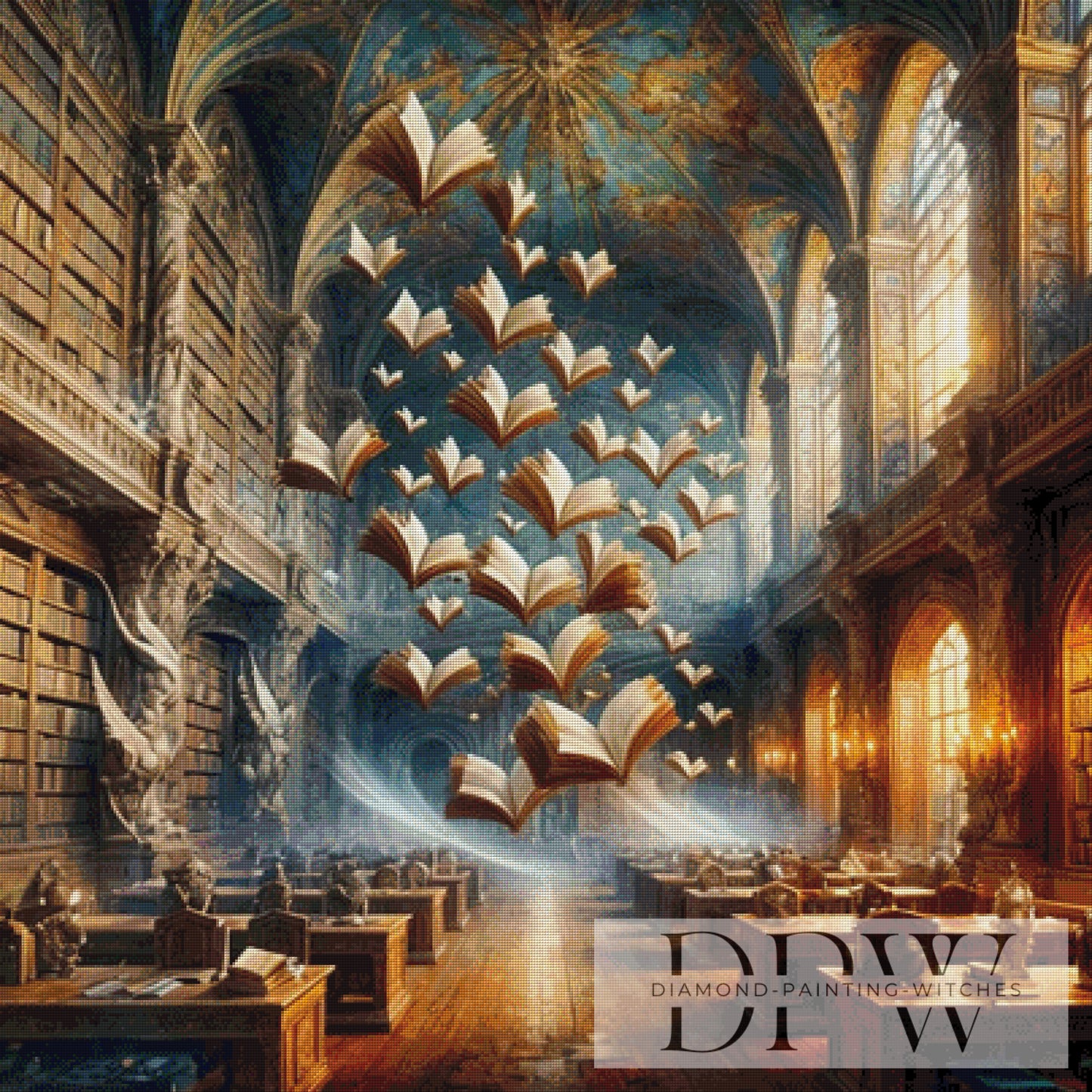 Witchers flying books by Pixxel Pics 100x100cm mit 200 Farben DPW-4169