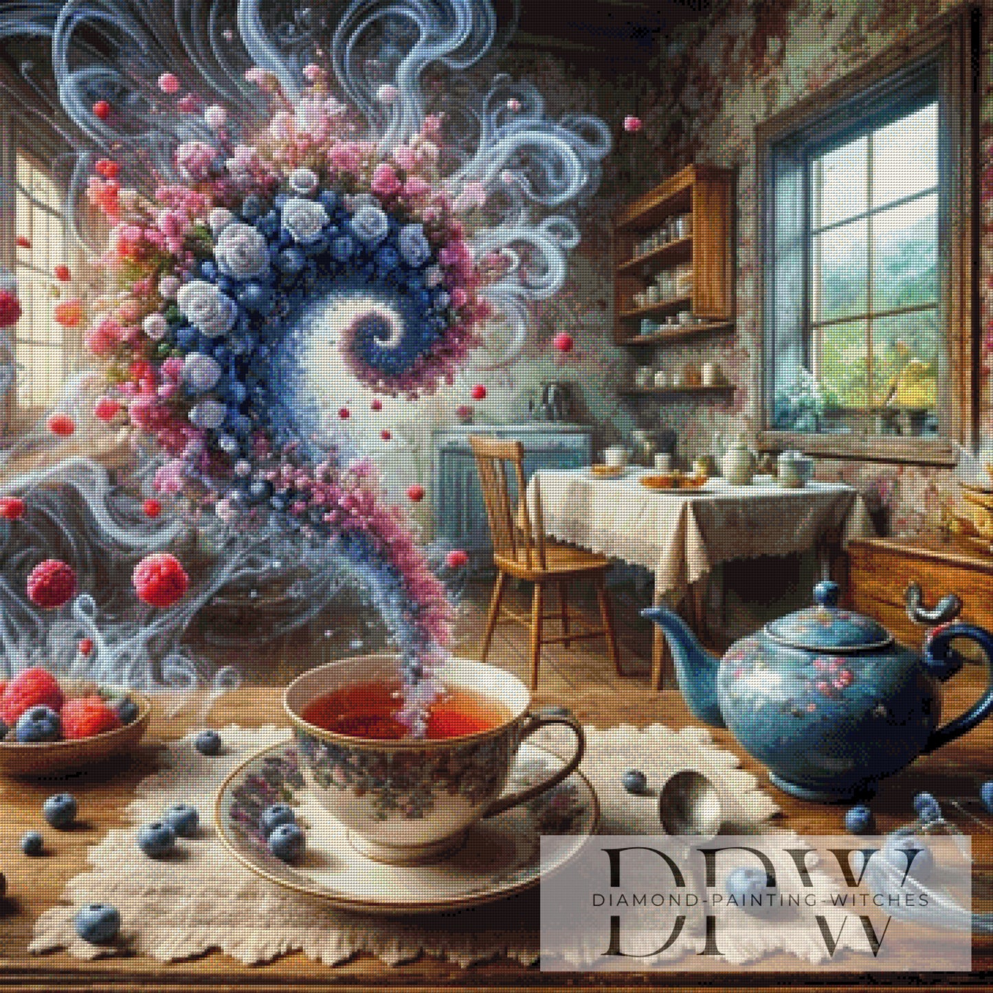 Berry Tea Swirl by Pixxel Pics 90x90cm mit 300 Farben DPW-4173