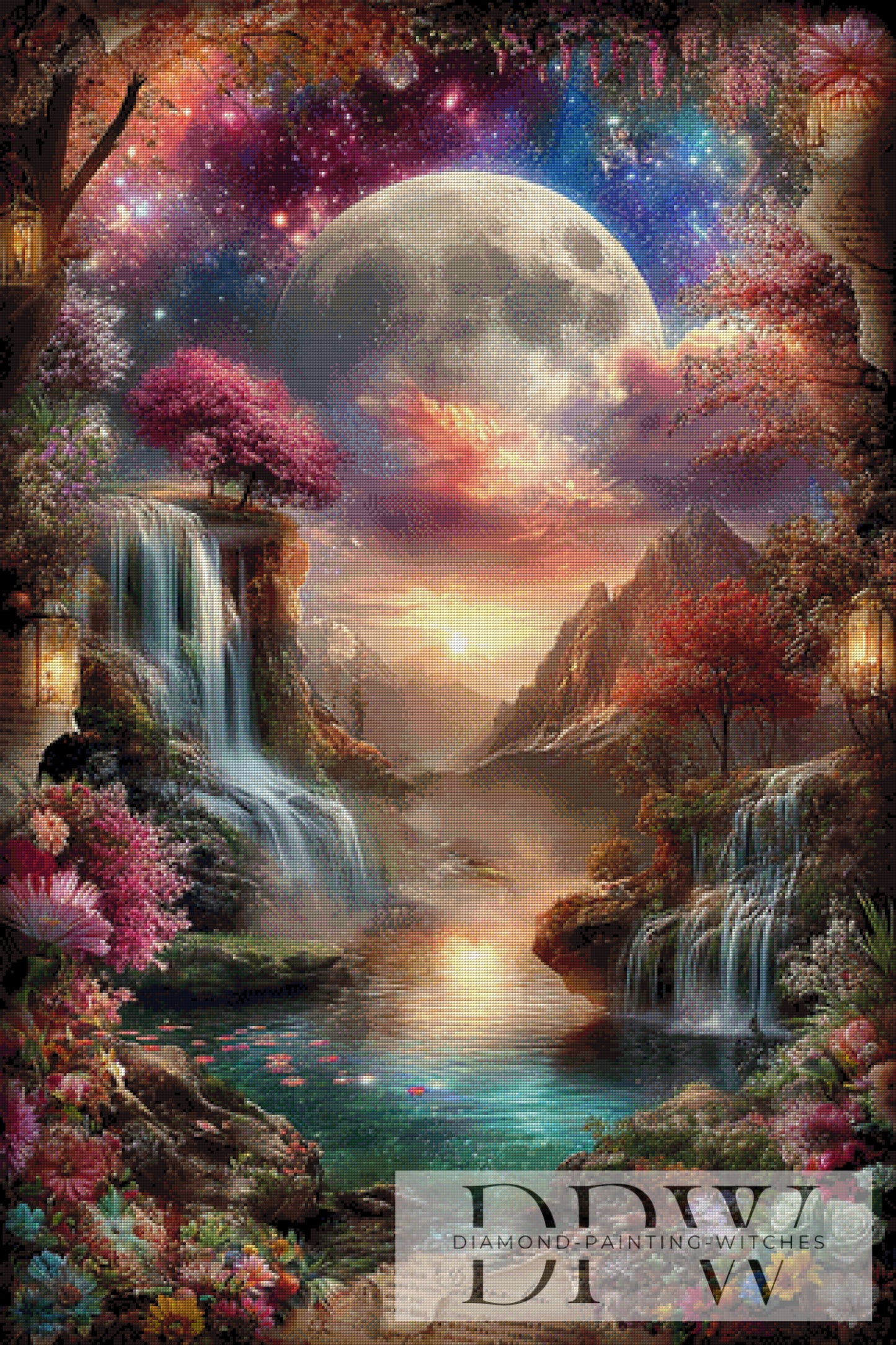 Vintage Mondtal by ellufija 80x120cm mit 310 Farben DPW-4191