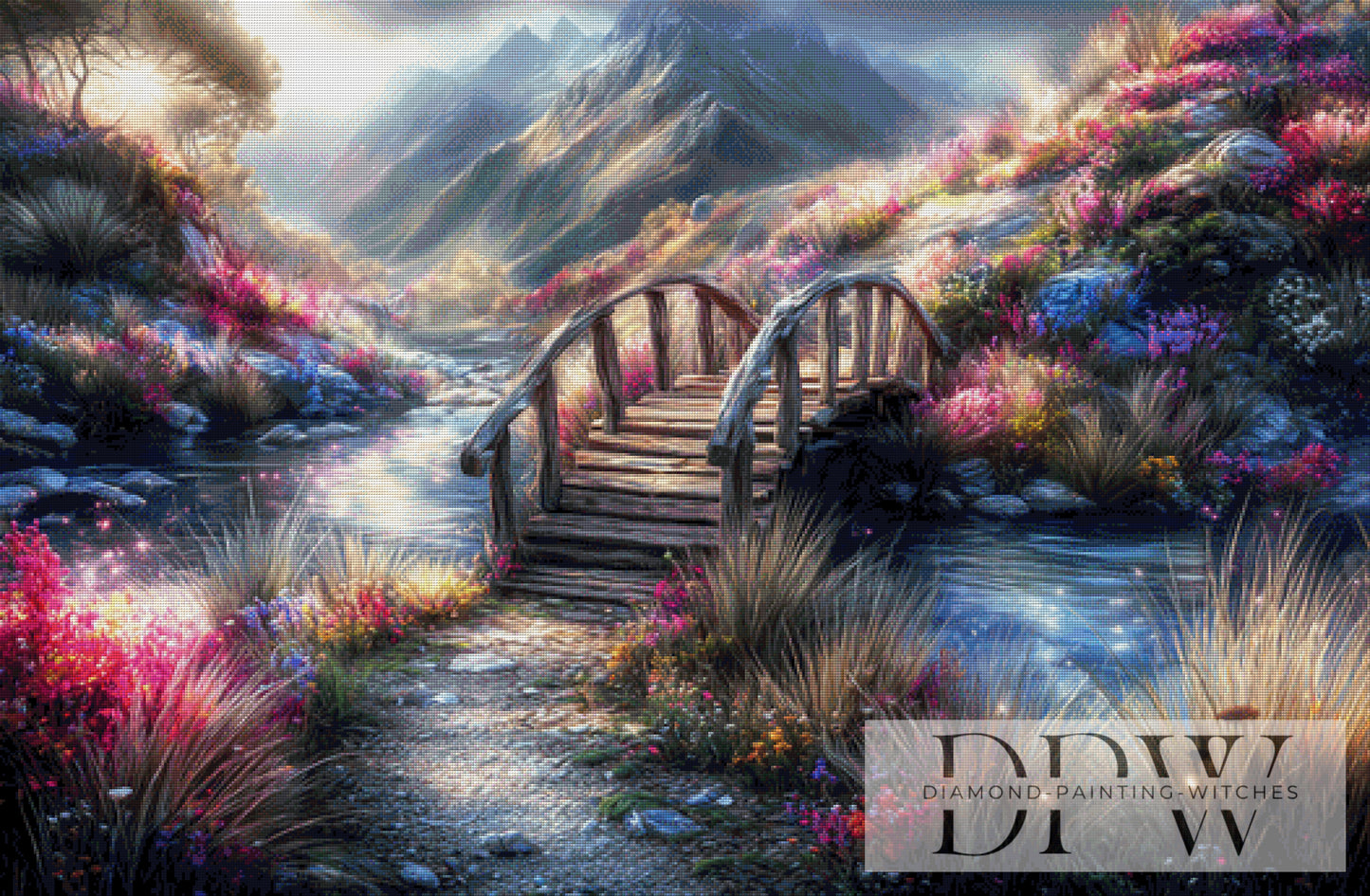 Kleine Bergbrücke by ellufija 130x85cm mit 330 Farben DPW-4219