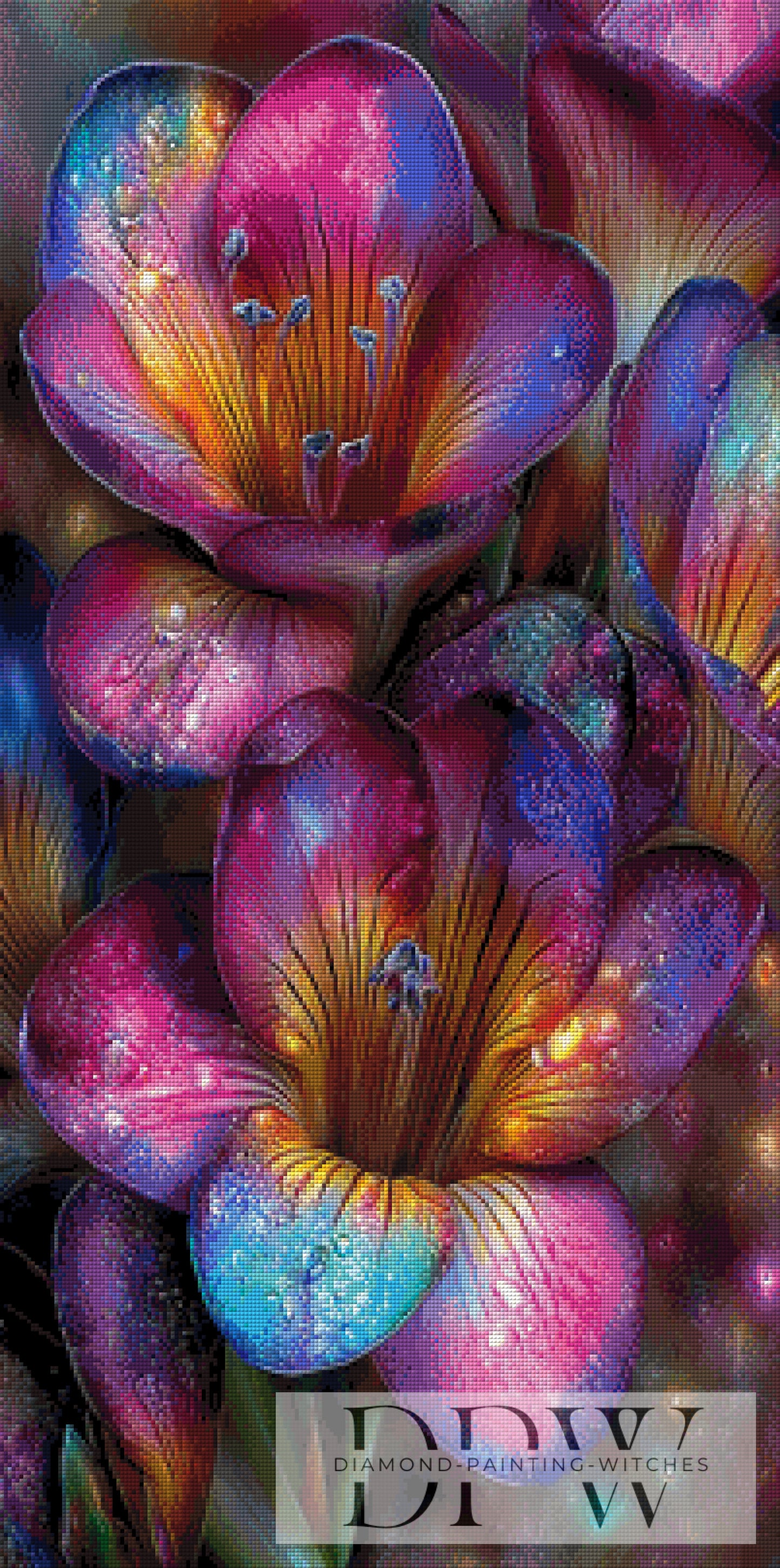 Fantasieblume by Elly_A.I. 50x100cm mit 300 Farben DPW-4229