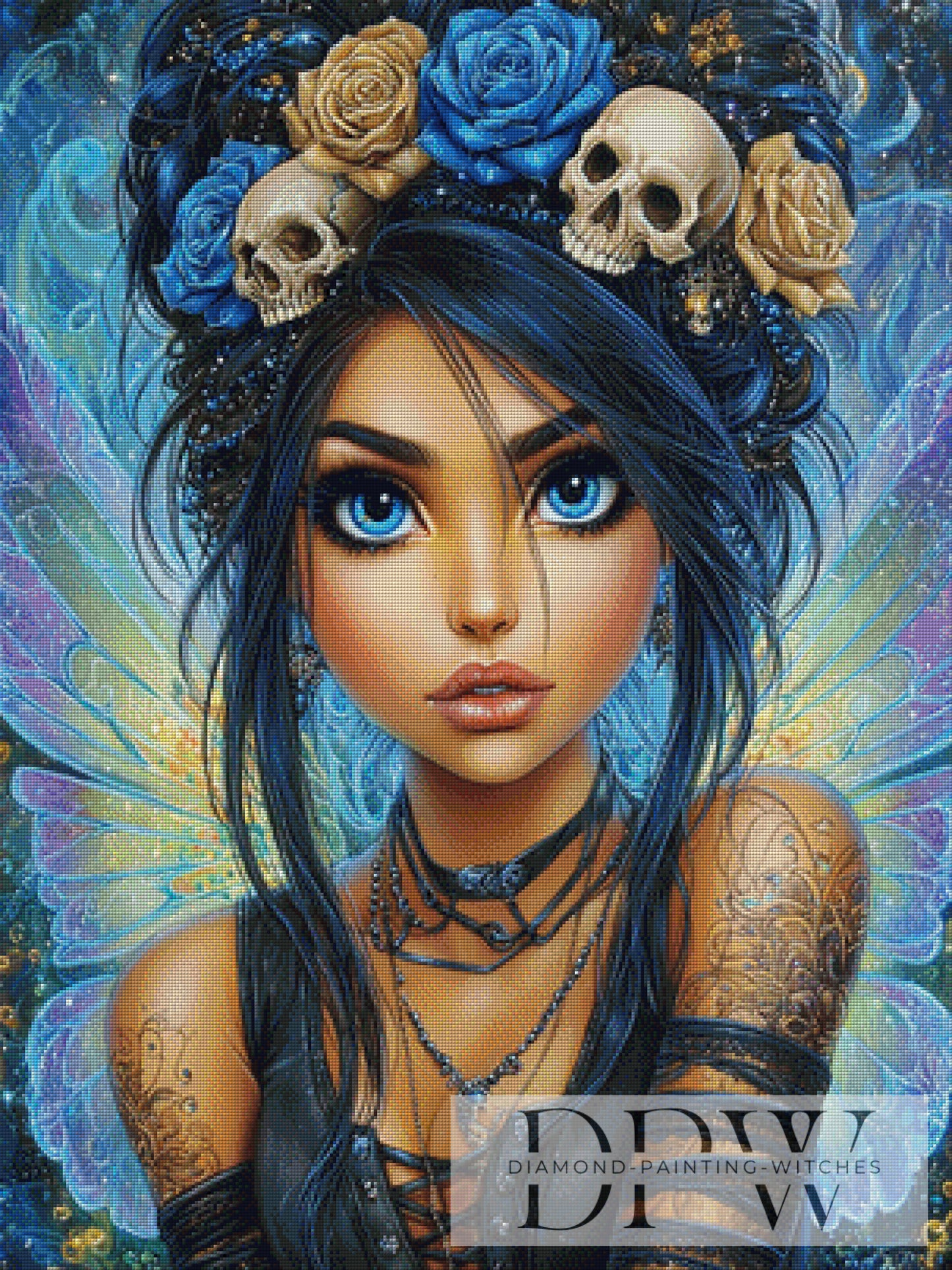 Dark fairy by Elly_A.I. 75x100cm mit 240 Farben DPW-4279