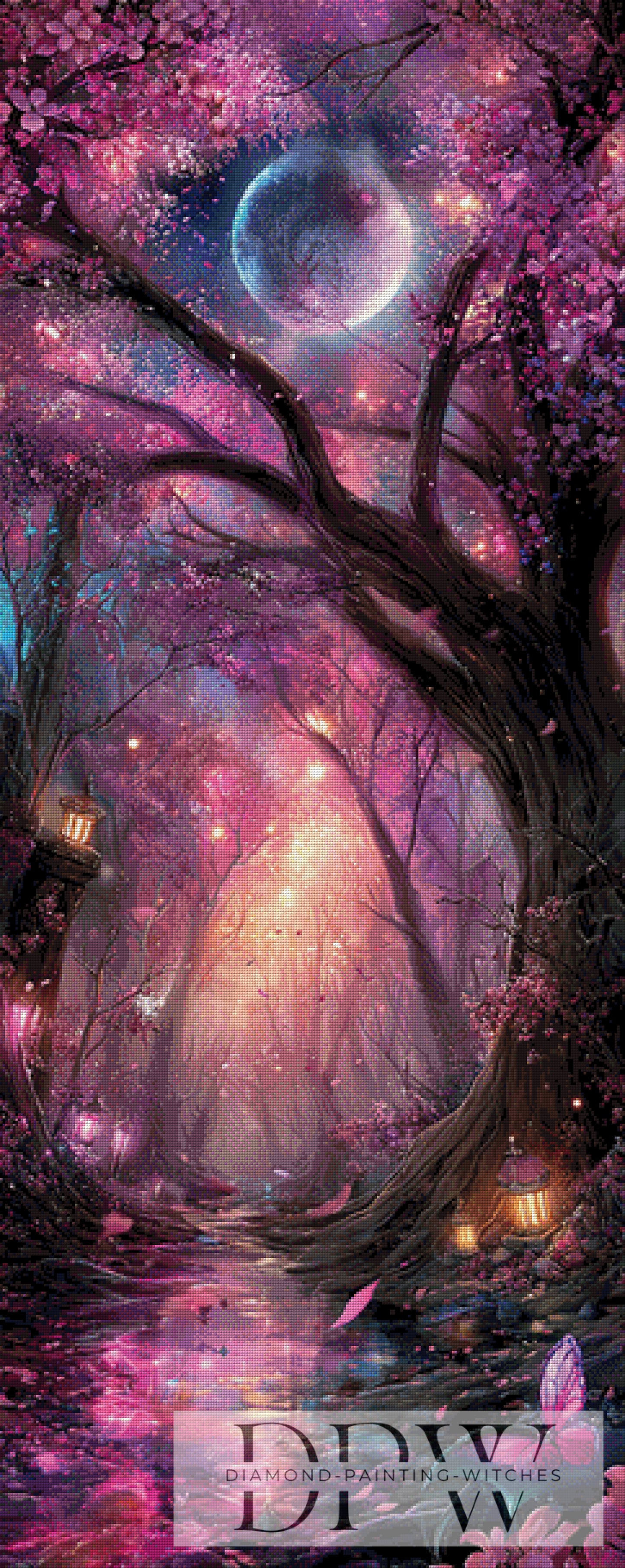 Pink night by Elly_A.I. 60x150cm mit 220 Farben DPW-4283