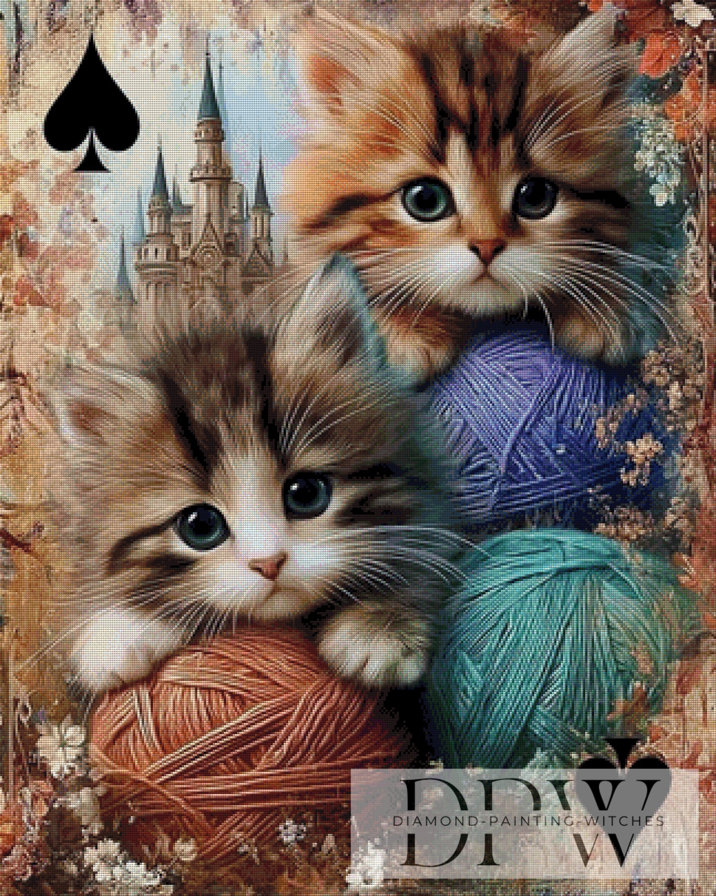Spielkarte Katzen by Elly_A.I. 80x100cm mit 215 Farben DPW-4292