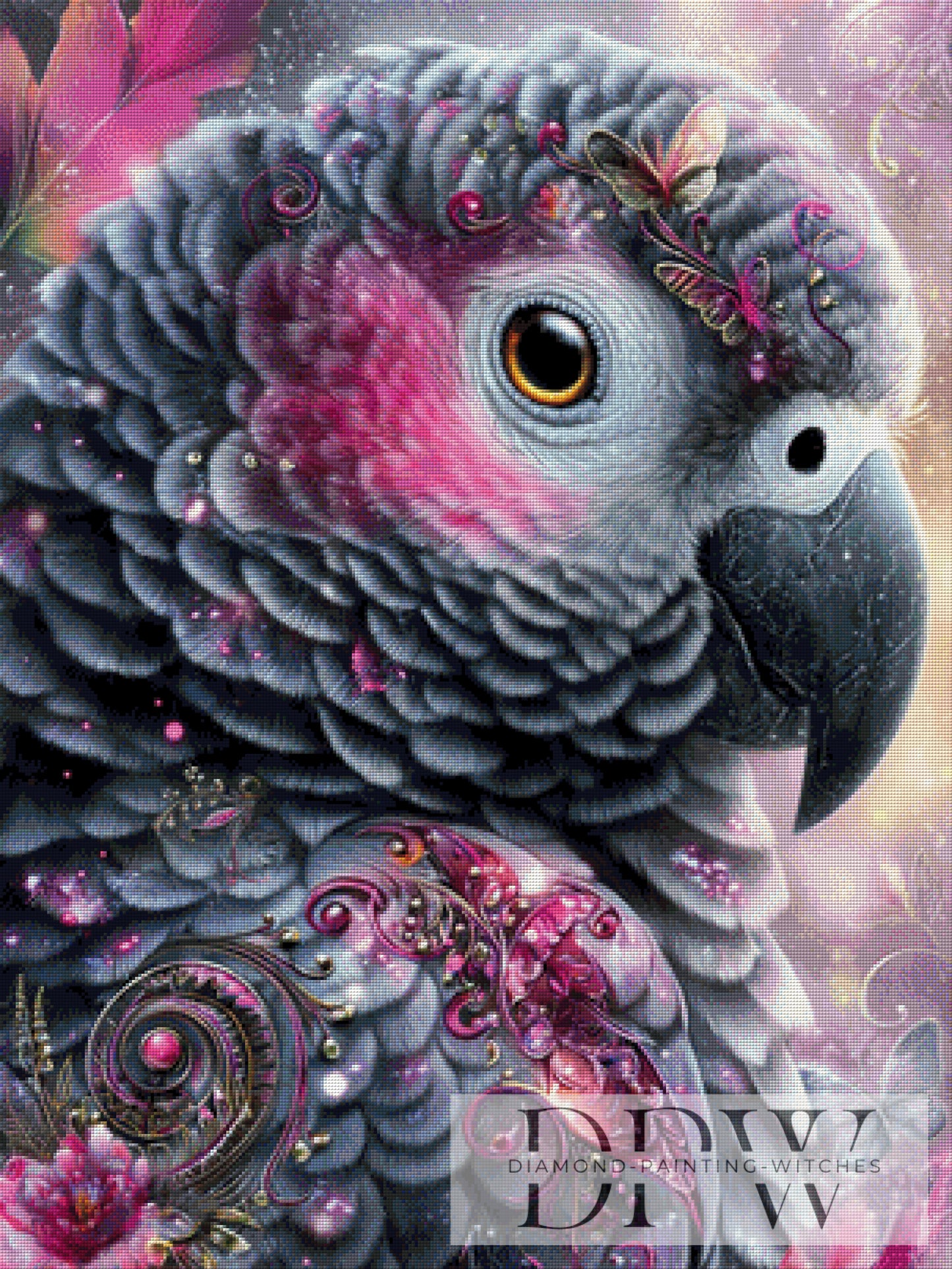 Schmuckpapagei by Elly_A.I. 75x100cm mit 210 Farben DPW-4294