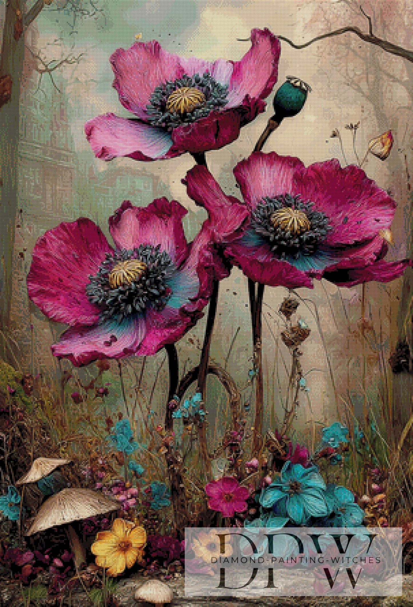 Wilder Mohn by QN 75x110cm mit 260 Farben DPW-4301