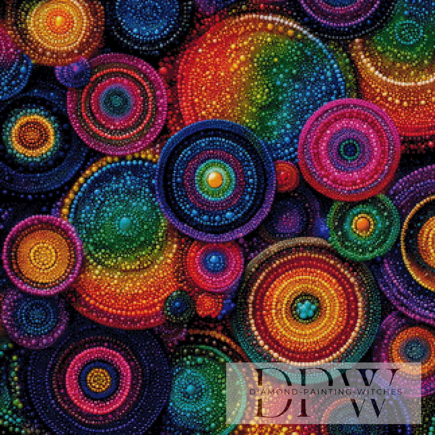 Wo Farben pulsieren by theA.art 80x80cm mit 300 Farben DPW-430
