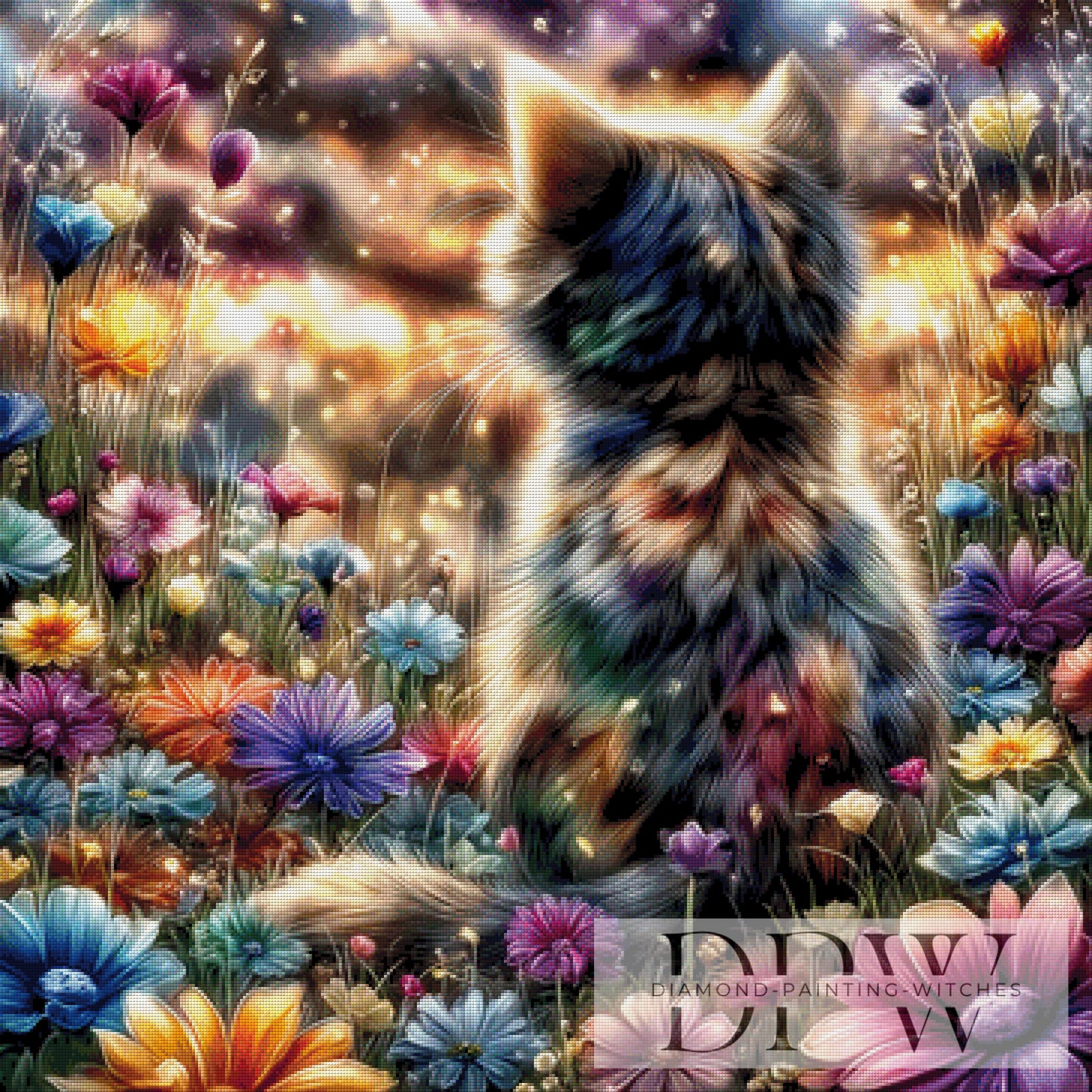 Abends zwischen den Blumen by CreatiVart 90x90cm mit 360 Farben DPW-4315