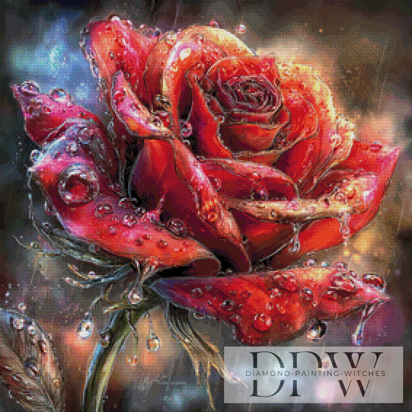 Rote Rose by Casalla Vendetta 70x70cm mit 280 Farben DPW-4338