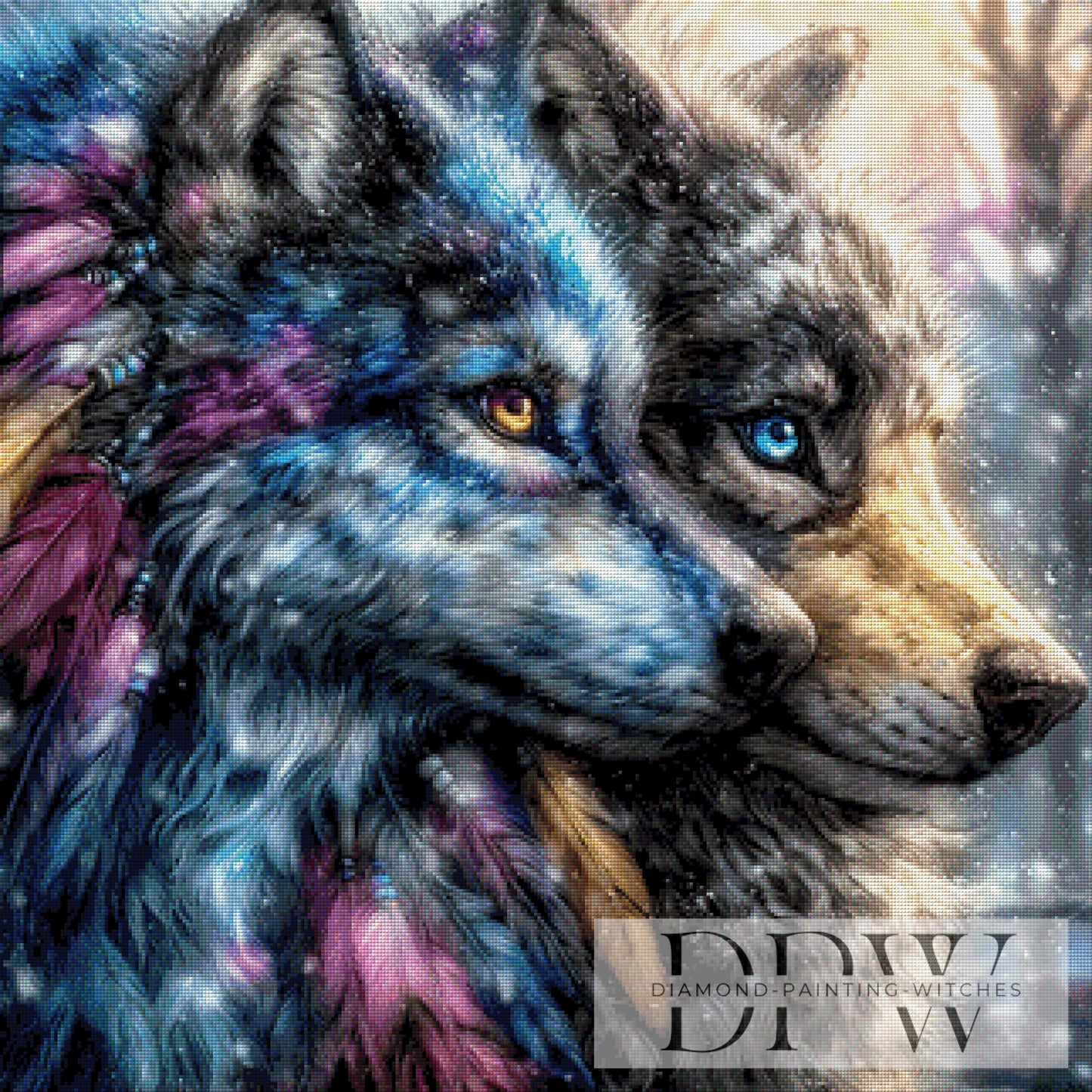 Wölfe im Schnee by Casalla Vendetta 80x80cm mit 200 Farben DPW-4344