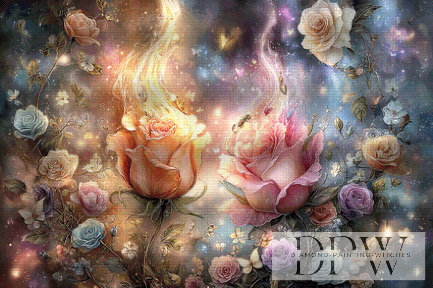 Die flammenden Rosen by Lisa Morgan 105x70cm mit 250 Farben DPW-4379