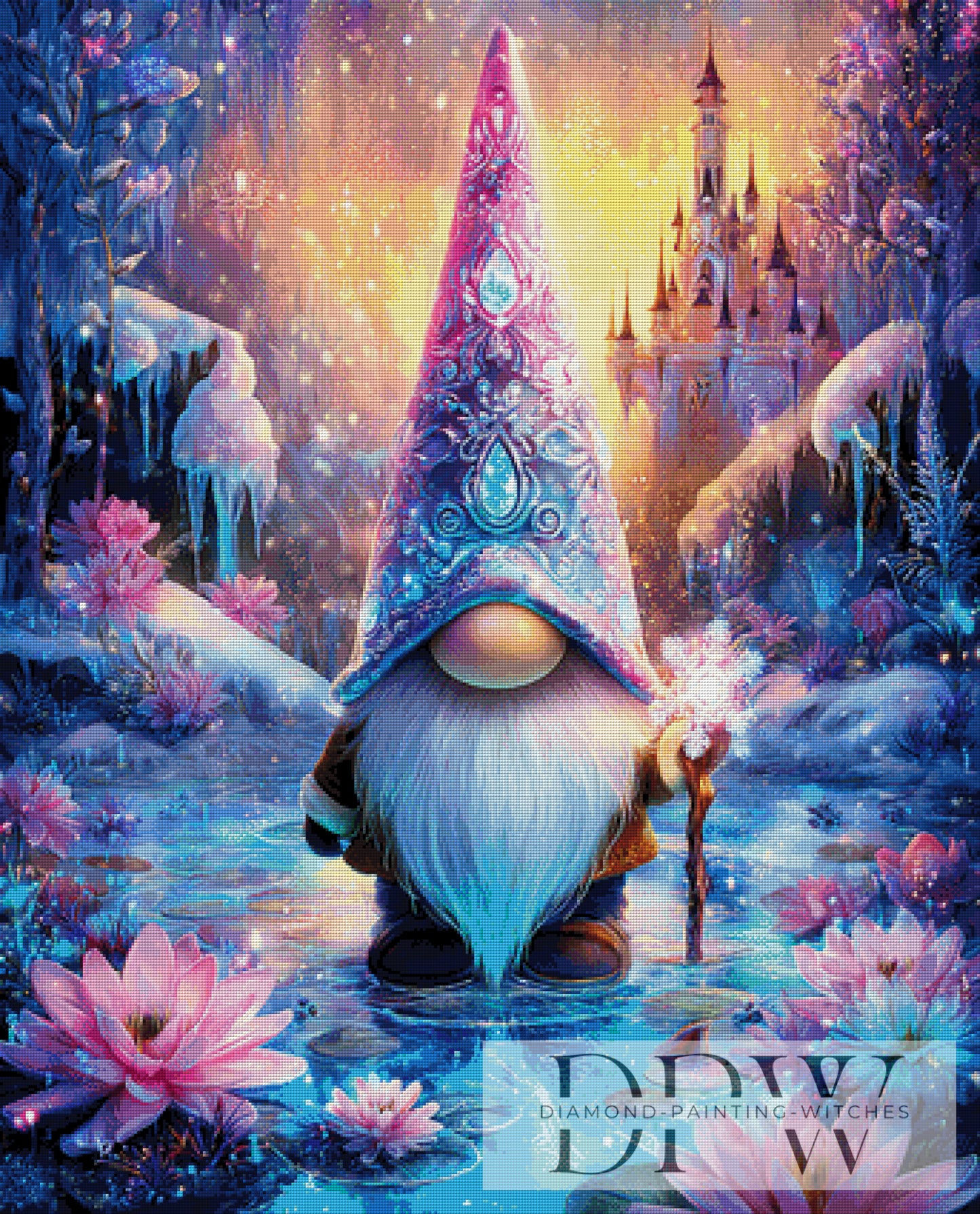 Winterlicher Gnom by Lisa Morgan 85x105cm mit 290 Farben DPW-4382