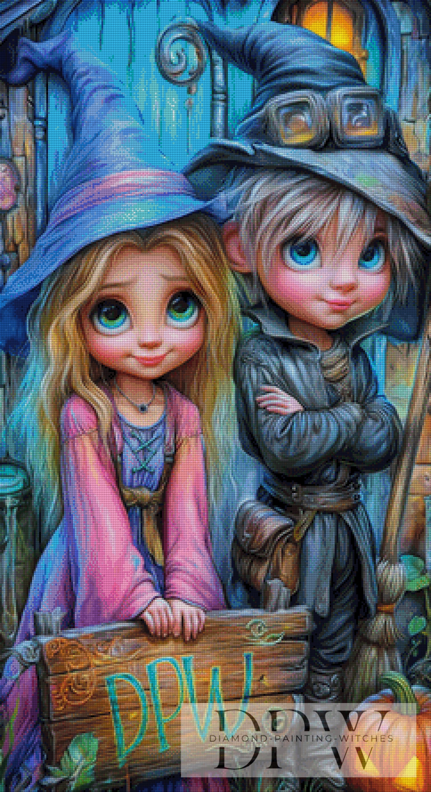Die kleinen Hexenschüler by Elly_A.I. 60x110cm mit 320 Farben DPW-4383