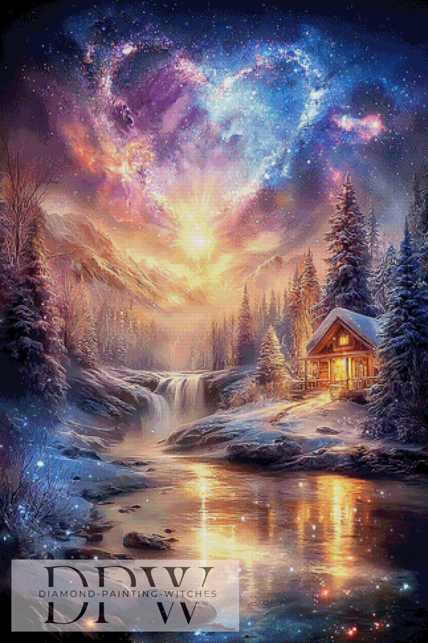 Herz über der Hüttn by ellufija 80x120cm mit 240 Farben DPW-4388
