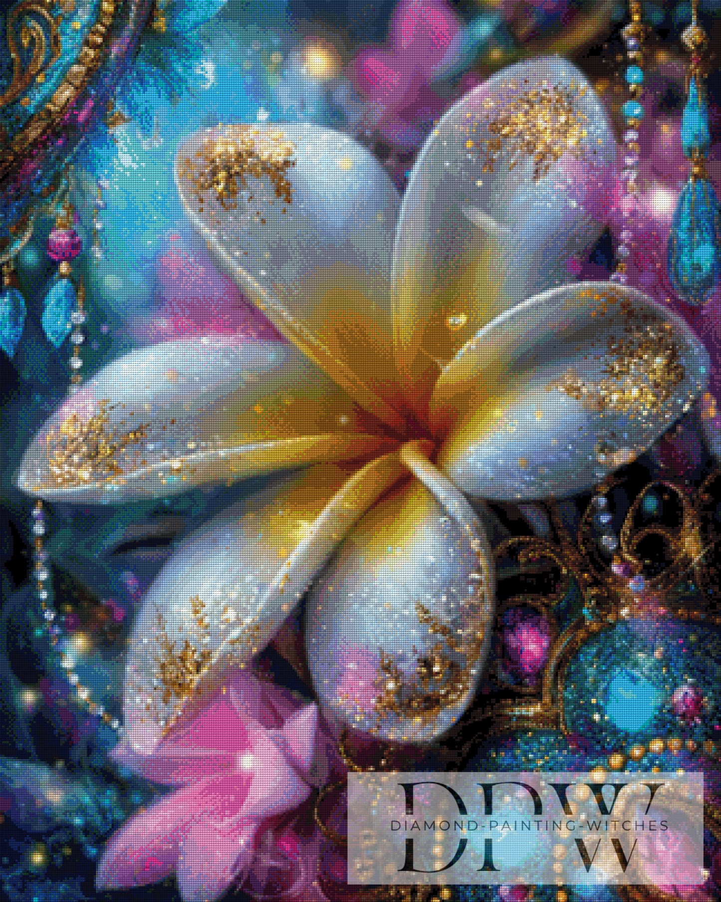 Edelfrangipani by Elly_A.I. 80x100cm mit 290 Farben DPW-4389
