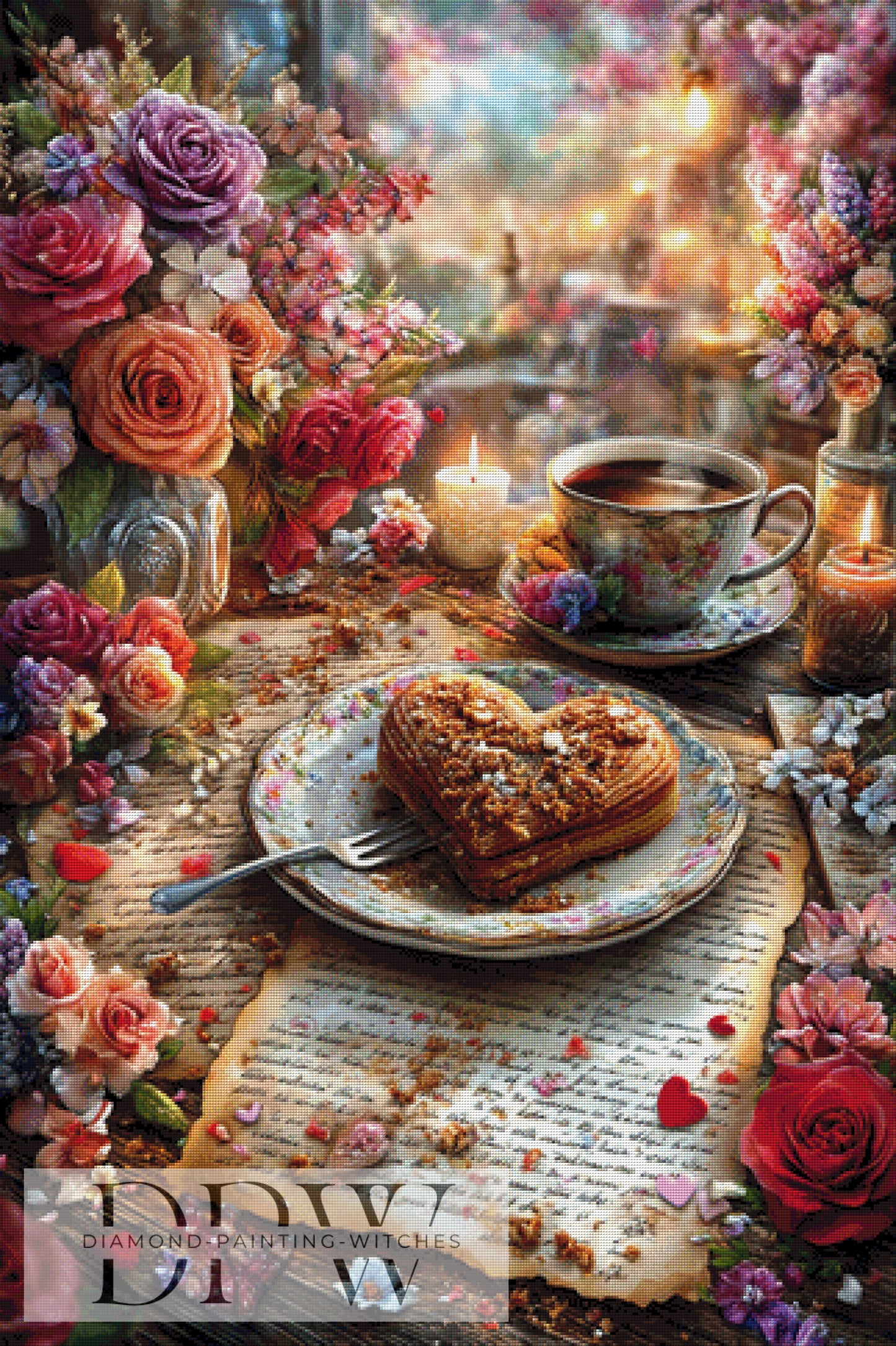 Vintage Kaffeezeit by ellufija 80x120cm mit 330 Farben DPW-4405