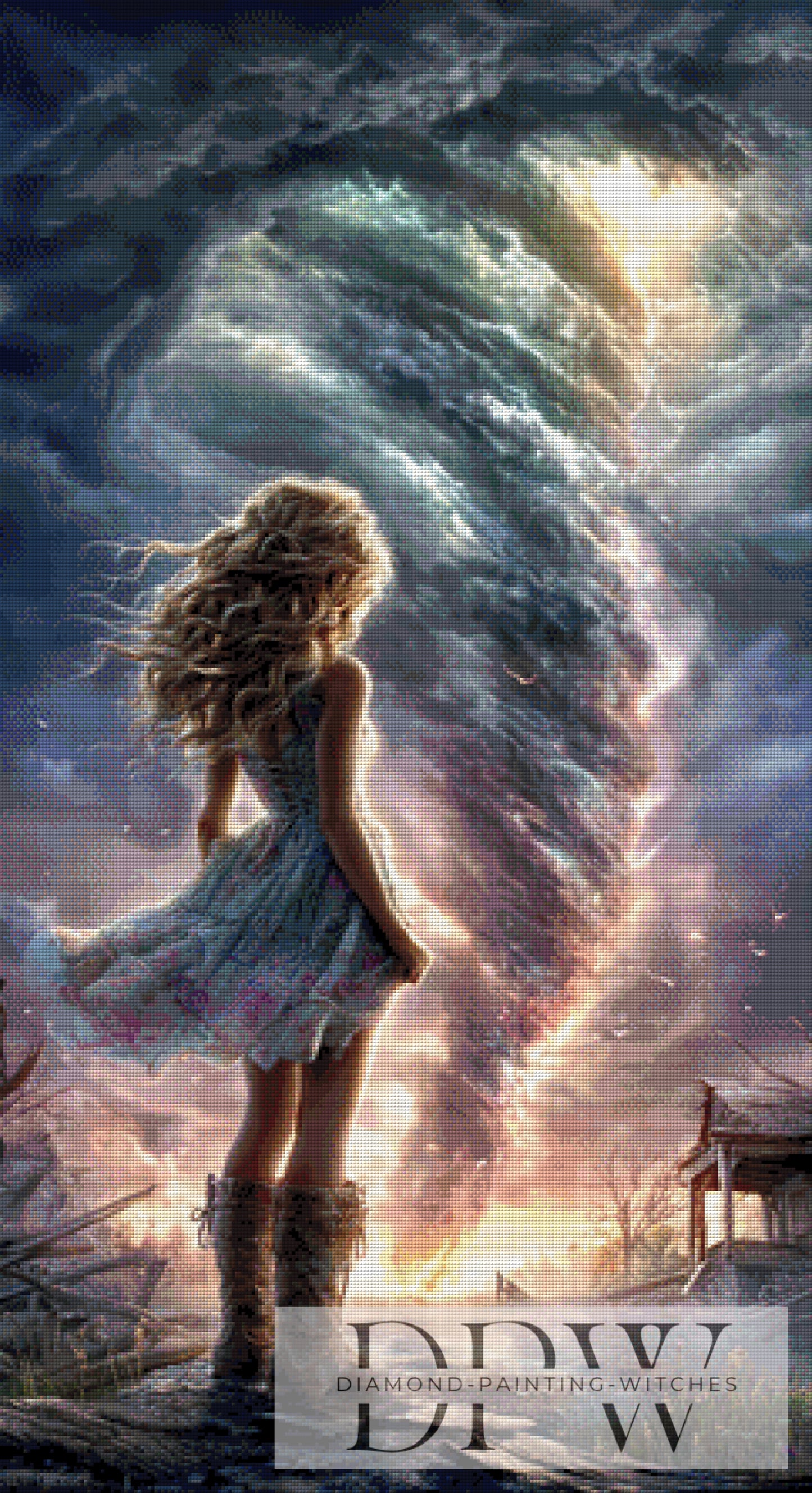 Tornado Girl by ellufija 60x110cm mit 180 Farben DPW-4420