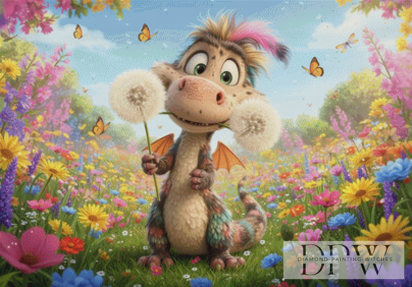 Olli futtert Pusteblumen by Pixxel Pics 100x70cm mit 310 Farben DPW-4436
