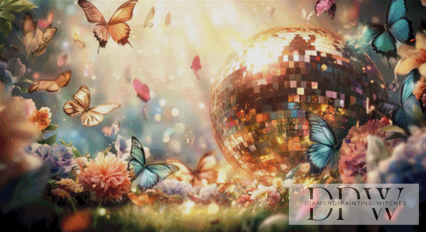 Disco Schmetterlinge by Lisa Morgan 110x60cm mit 270 Farben DPW-4547